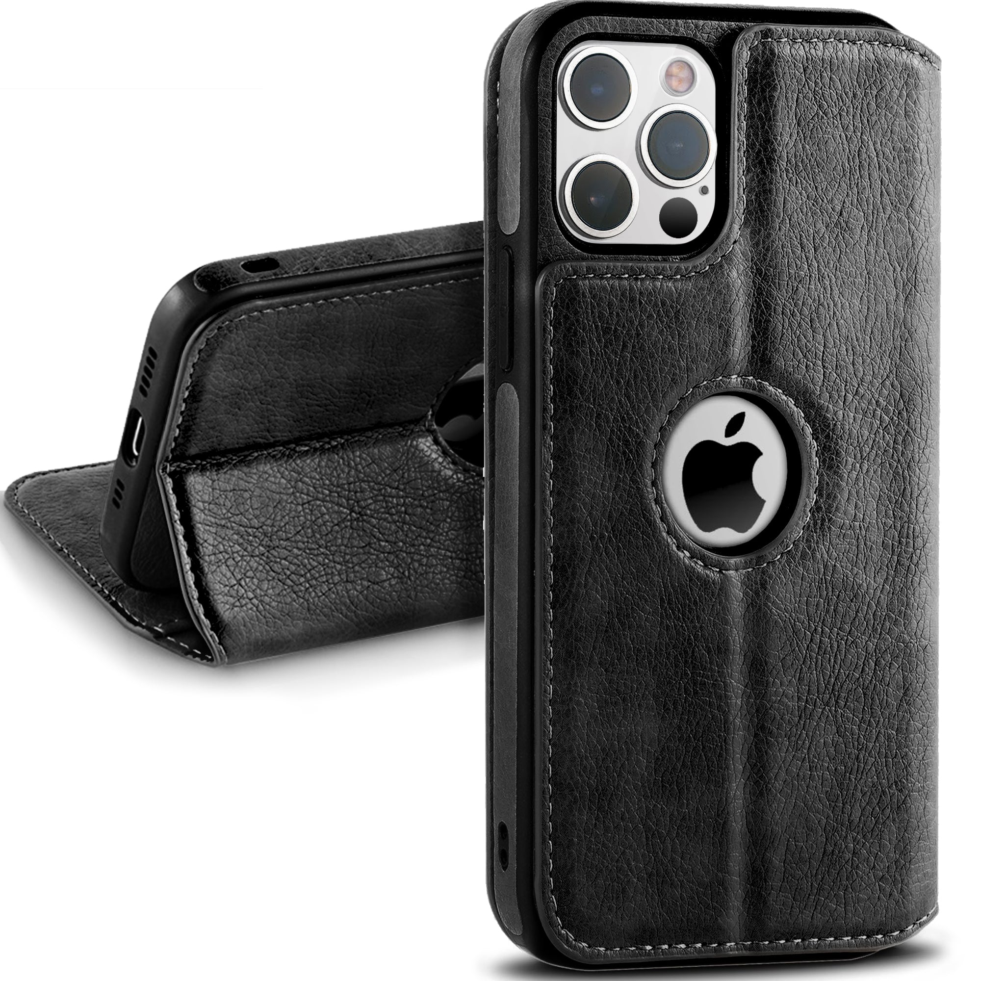 ORRO iPhone 15 Series Case - Vegan Leather Wallet Flip