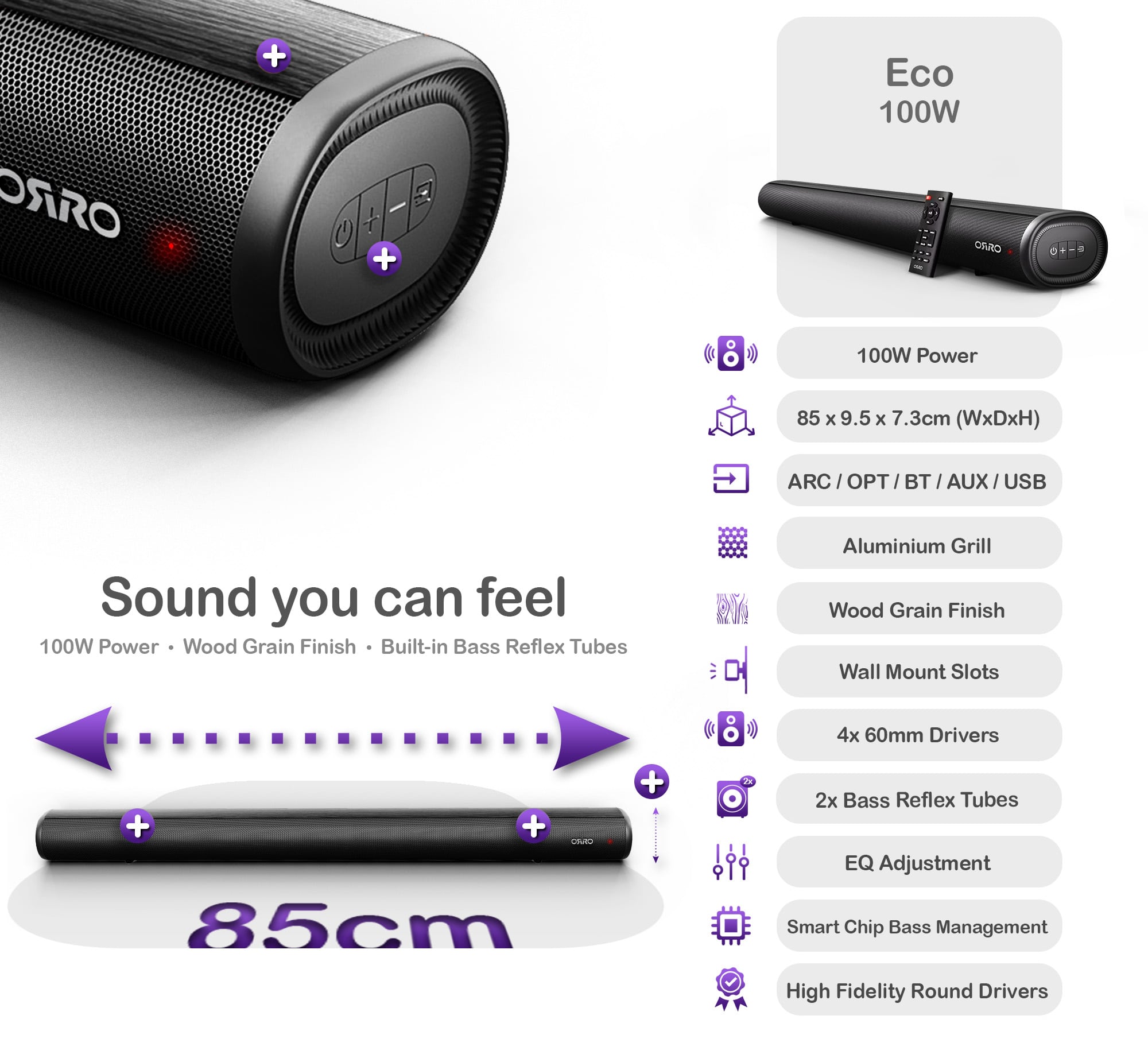 Eco Series Soundbar · 100W