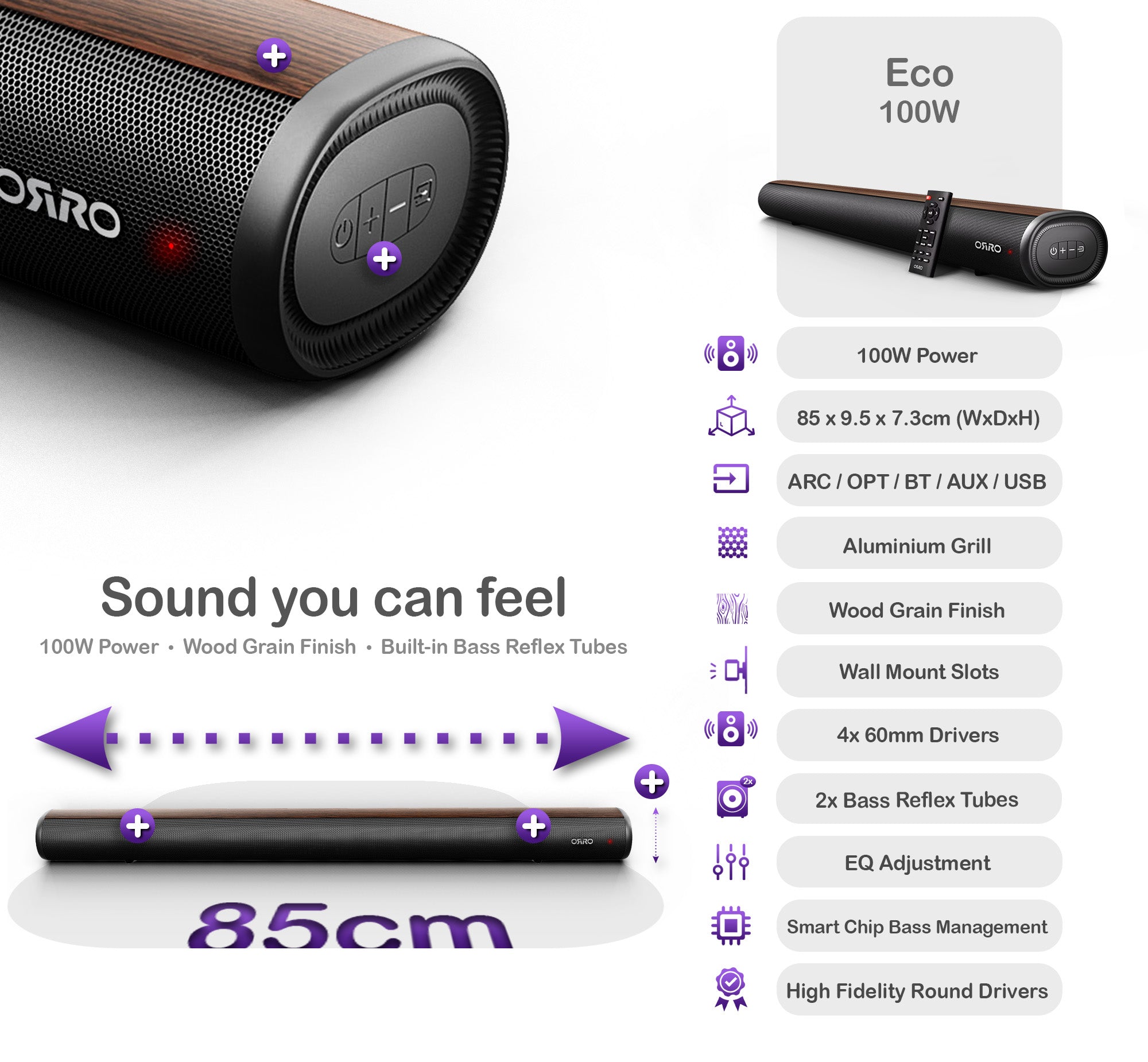 Eco Series Soundbar · 100W