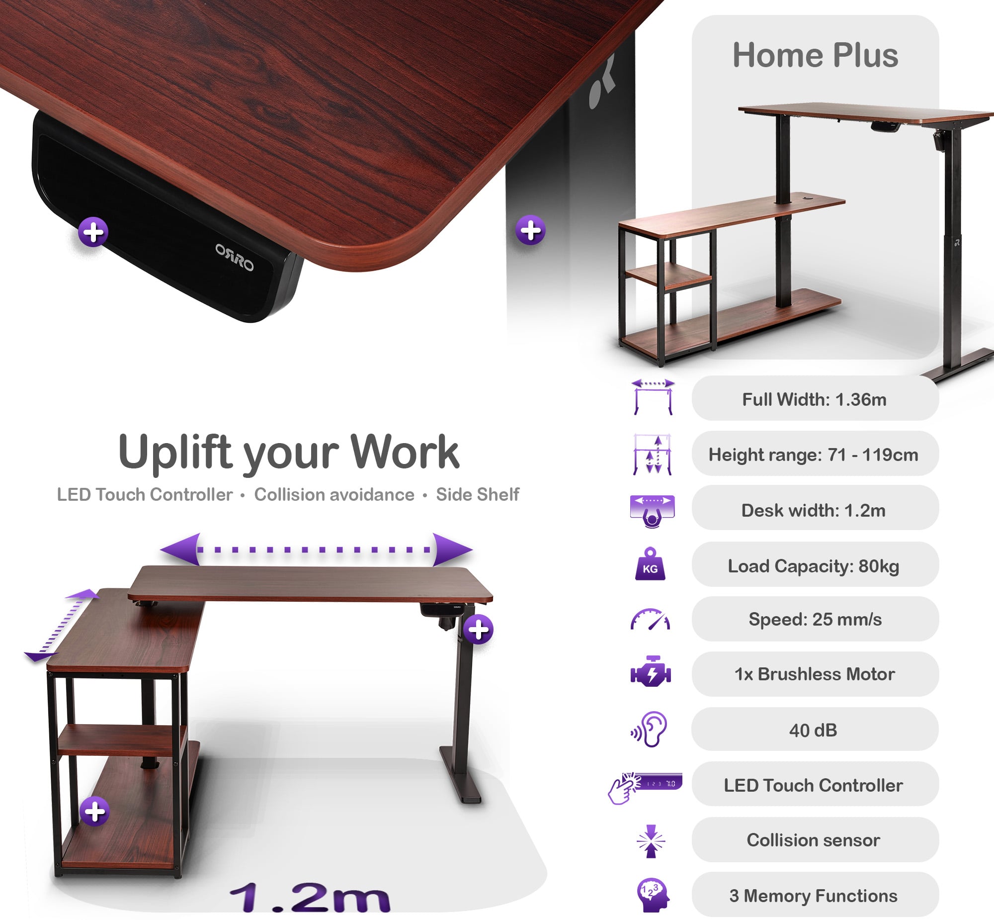 ORRO Home Plus Standing Desk Frame