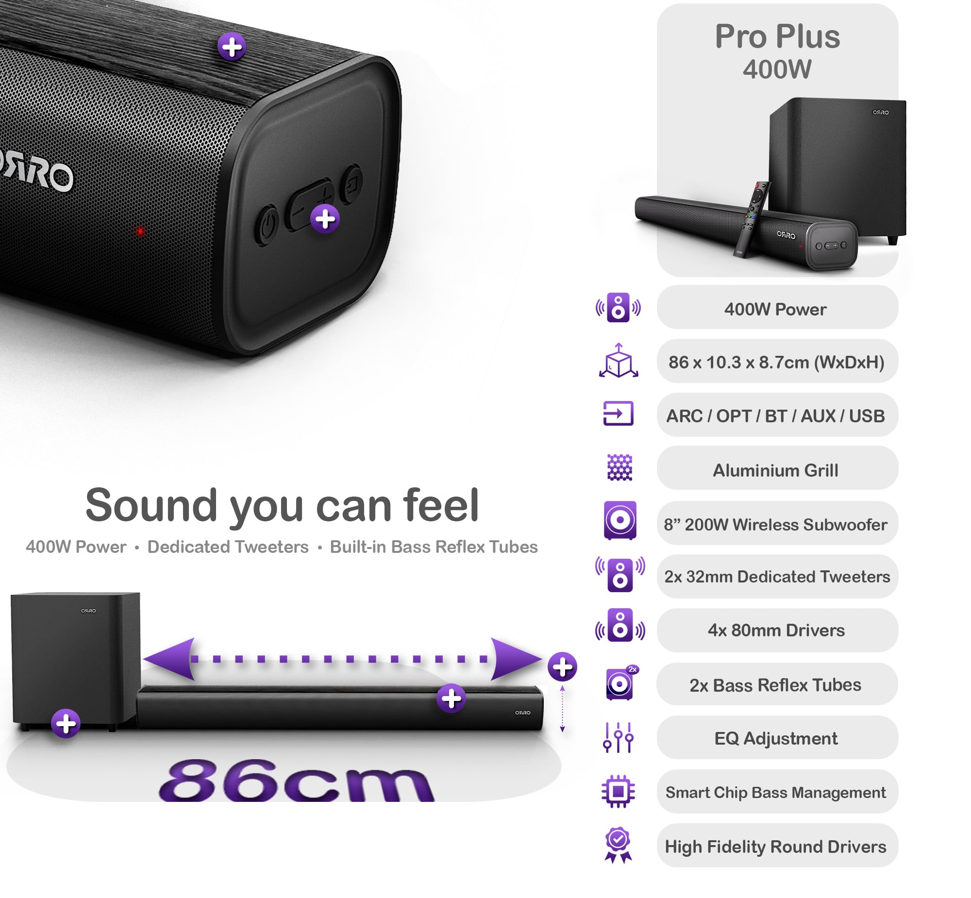 Pro Plus Series Soundbar · 400W