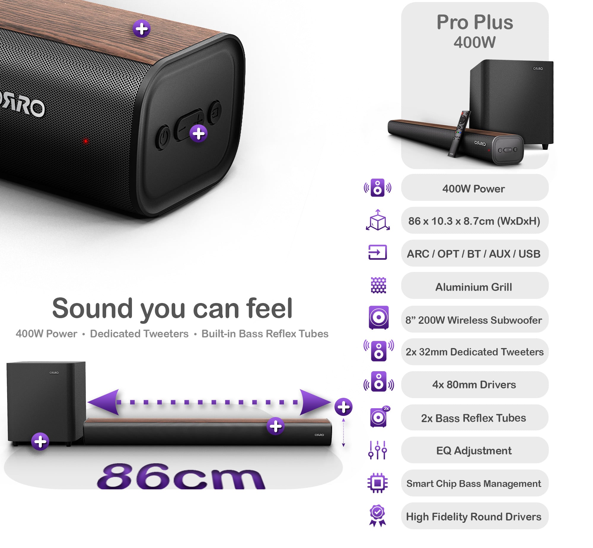 Pro Plus Series Soundbar · 400W