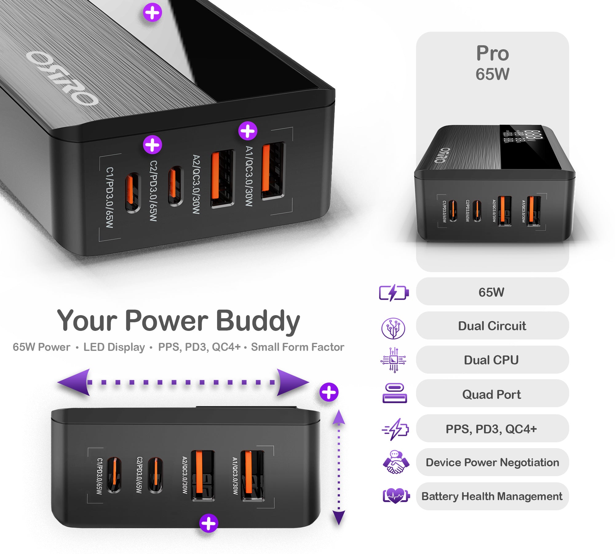 65W Desktop Fast Charger · Pro Series
