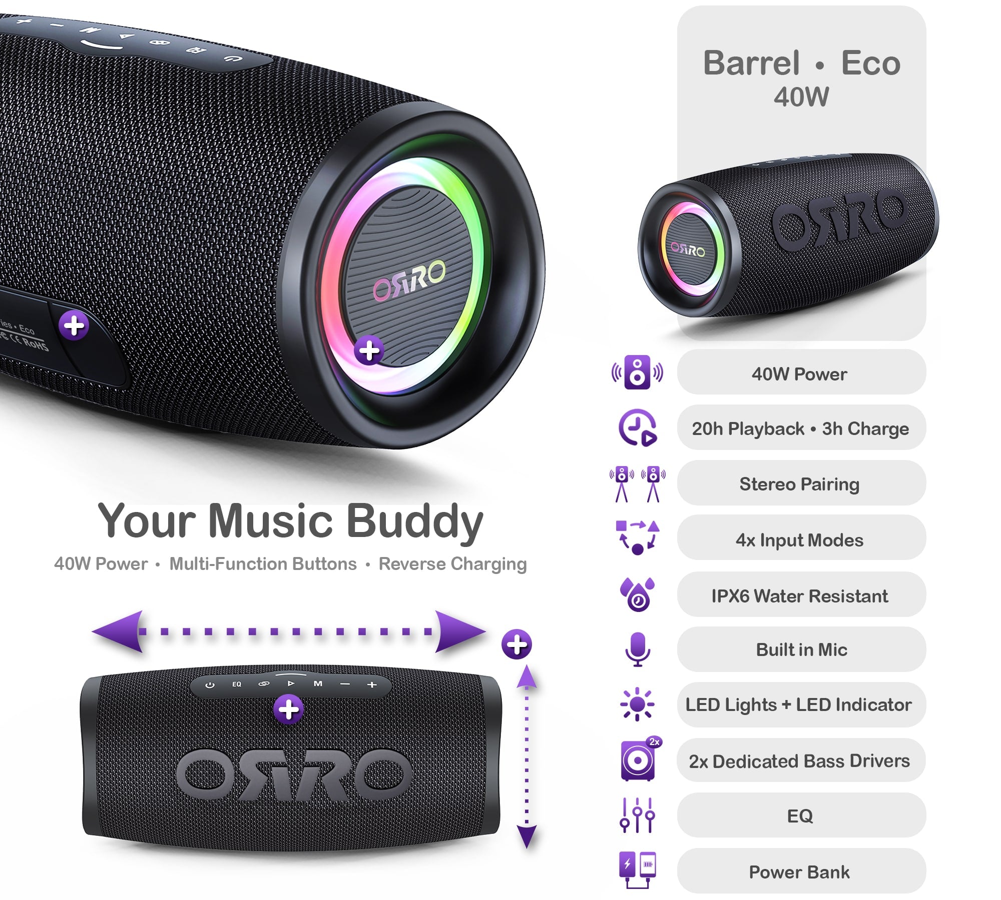 Barrel Eco Series · Portable Speaker