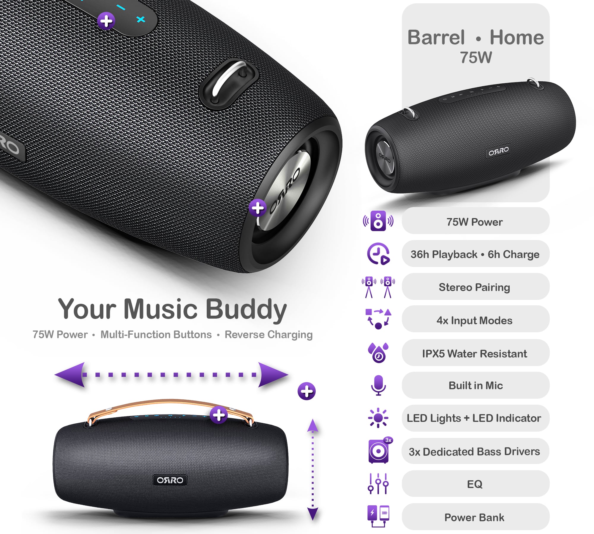 Barrel Home Series · Portable Speaker