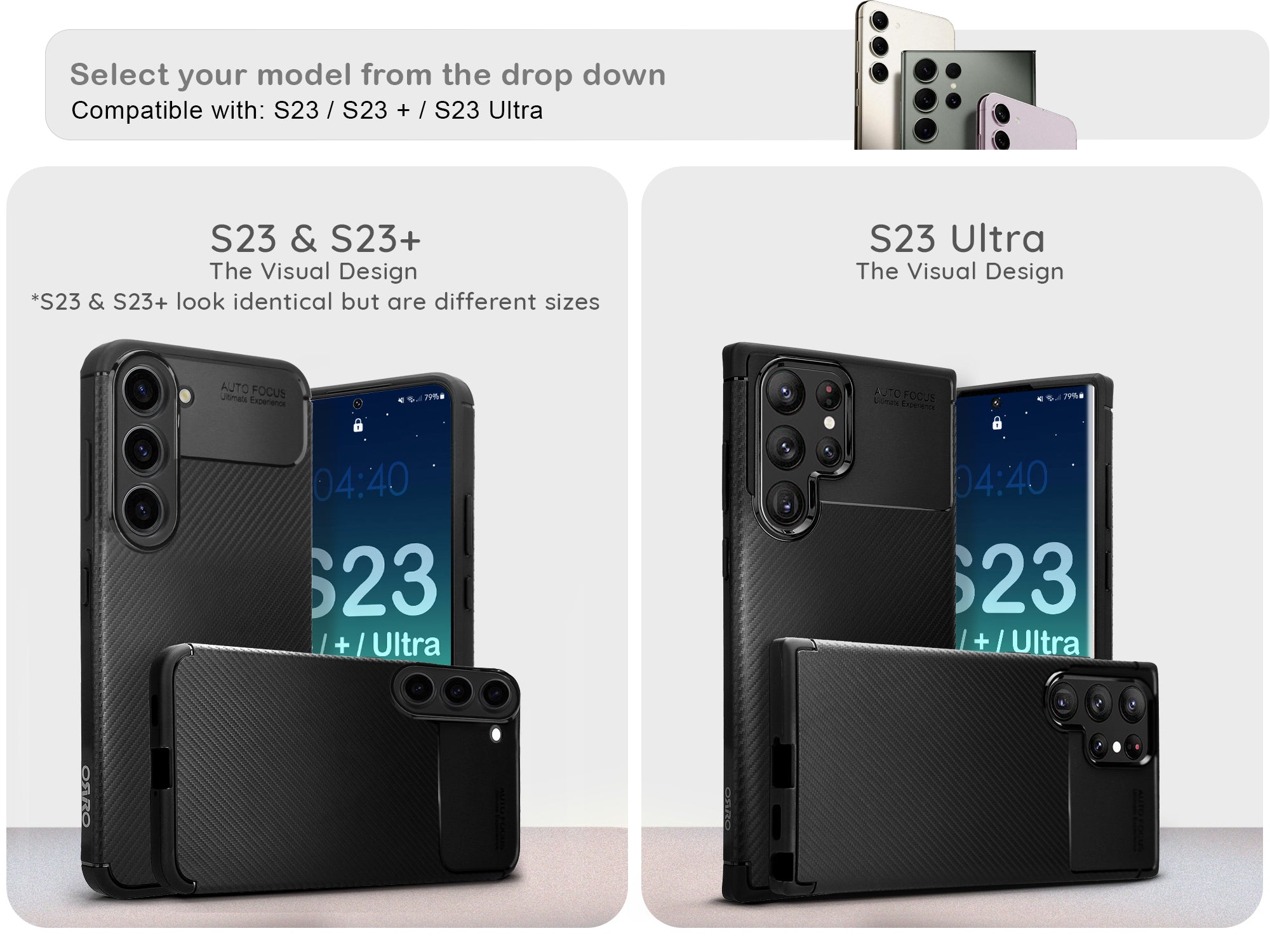 ORRO Samsung S23 Series Flexible Carbon Case