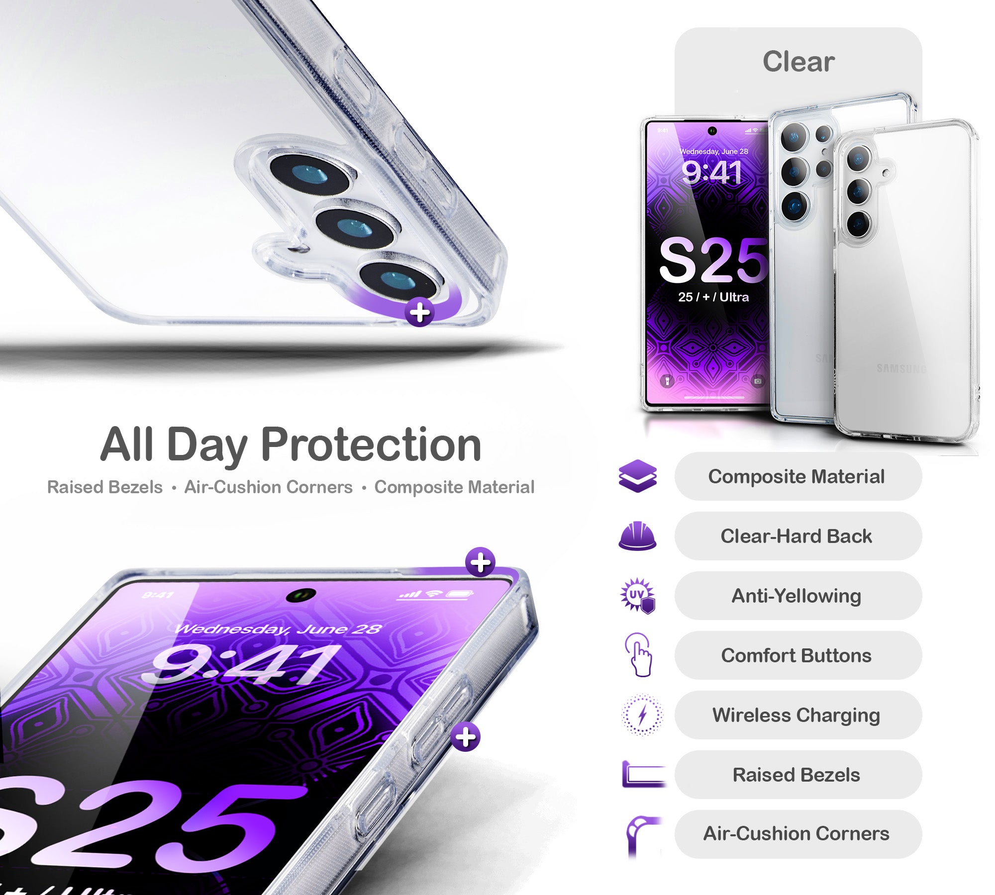 ORRO Samsung S25 Series Clear Case