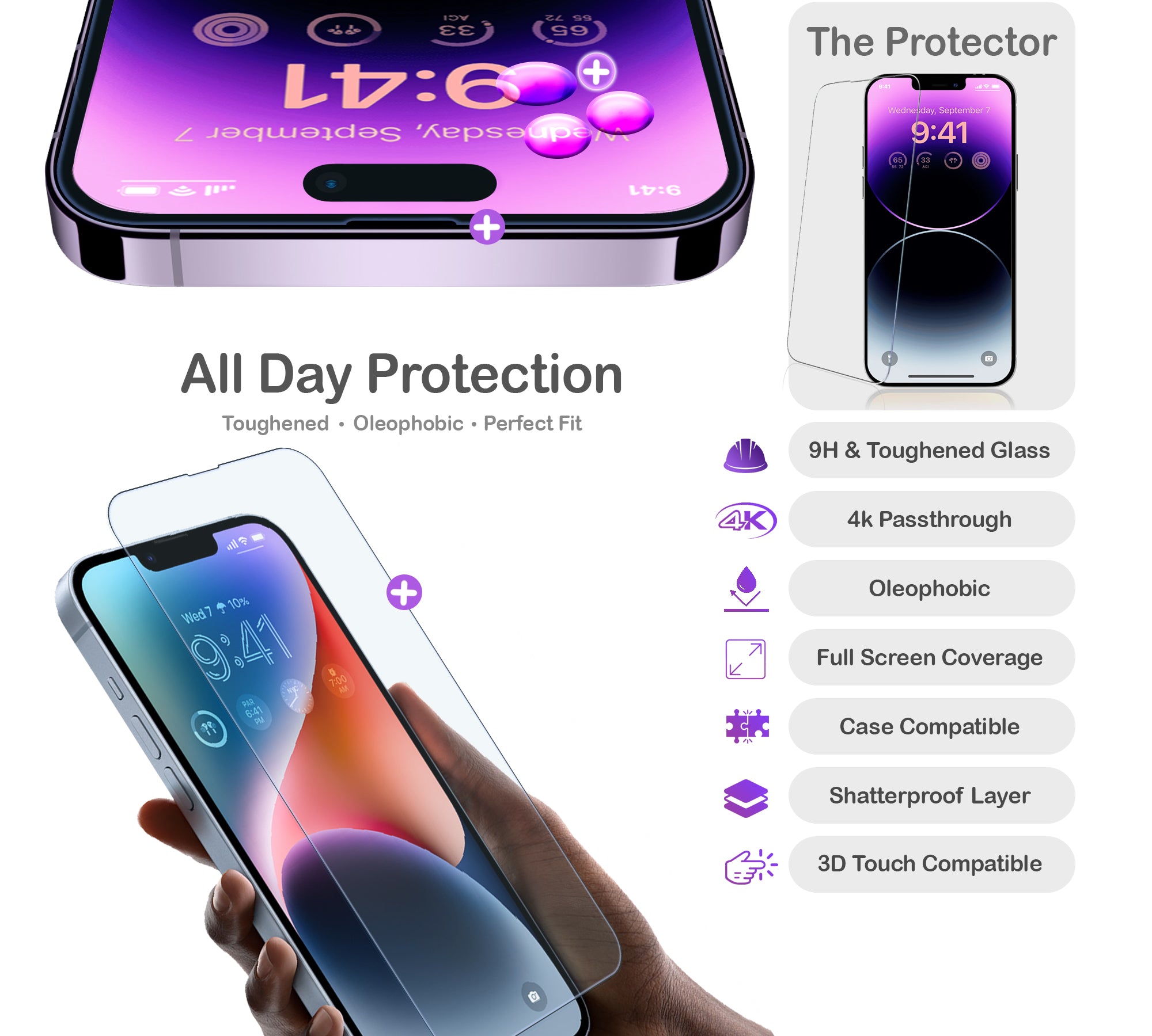 ORRO iPhone 15 Series Screen Protector - Clear