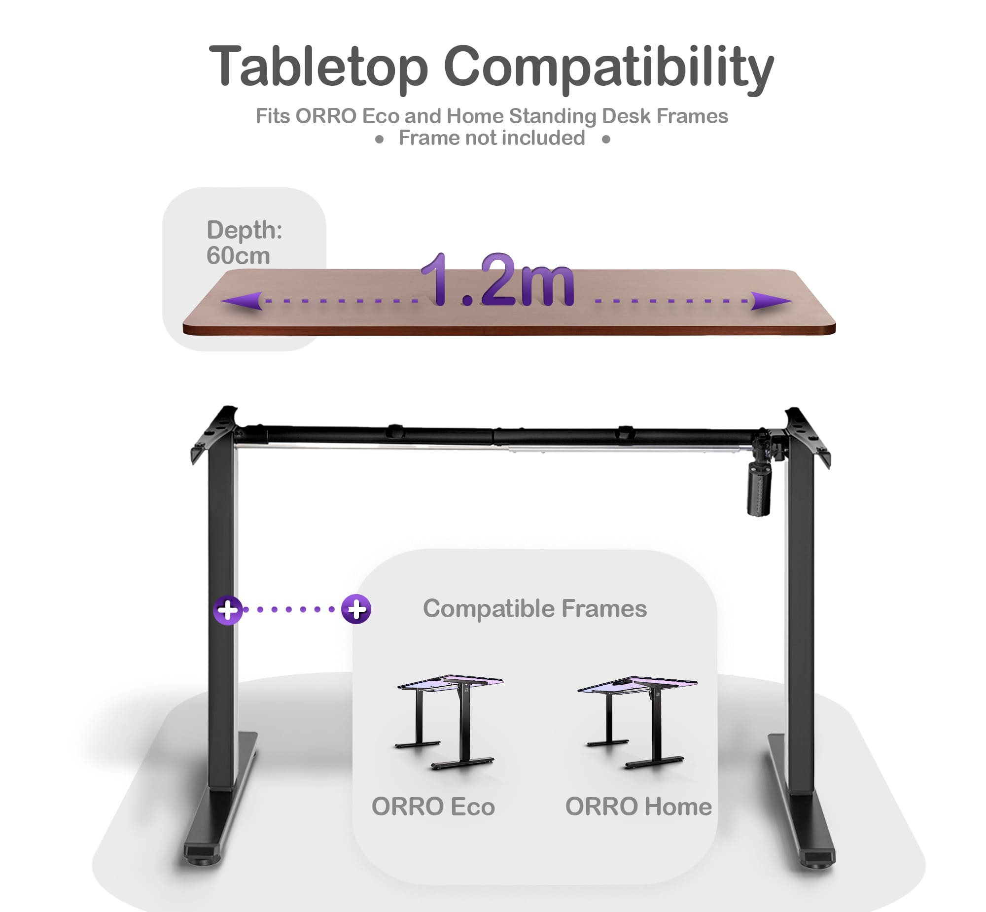 ORRO Table Top for Standing Desk Frame