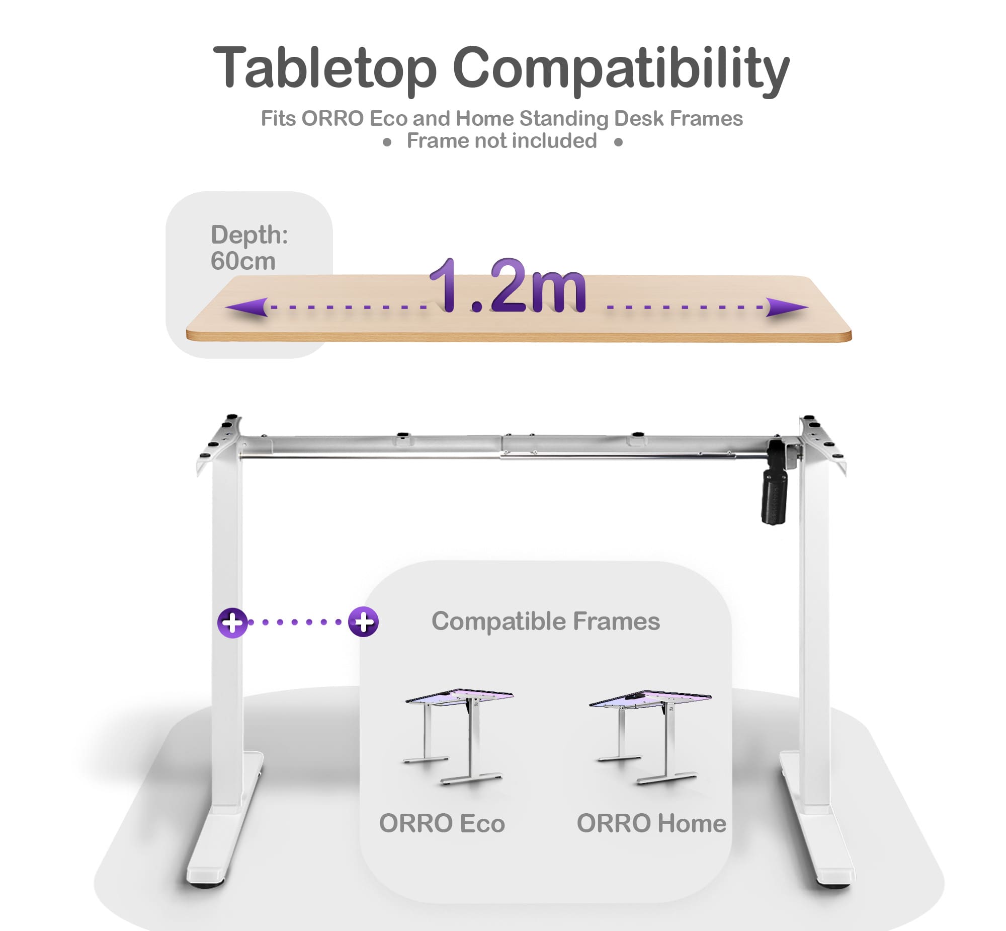 ORRO Table Top for Standing Desk Frame