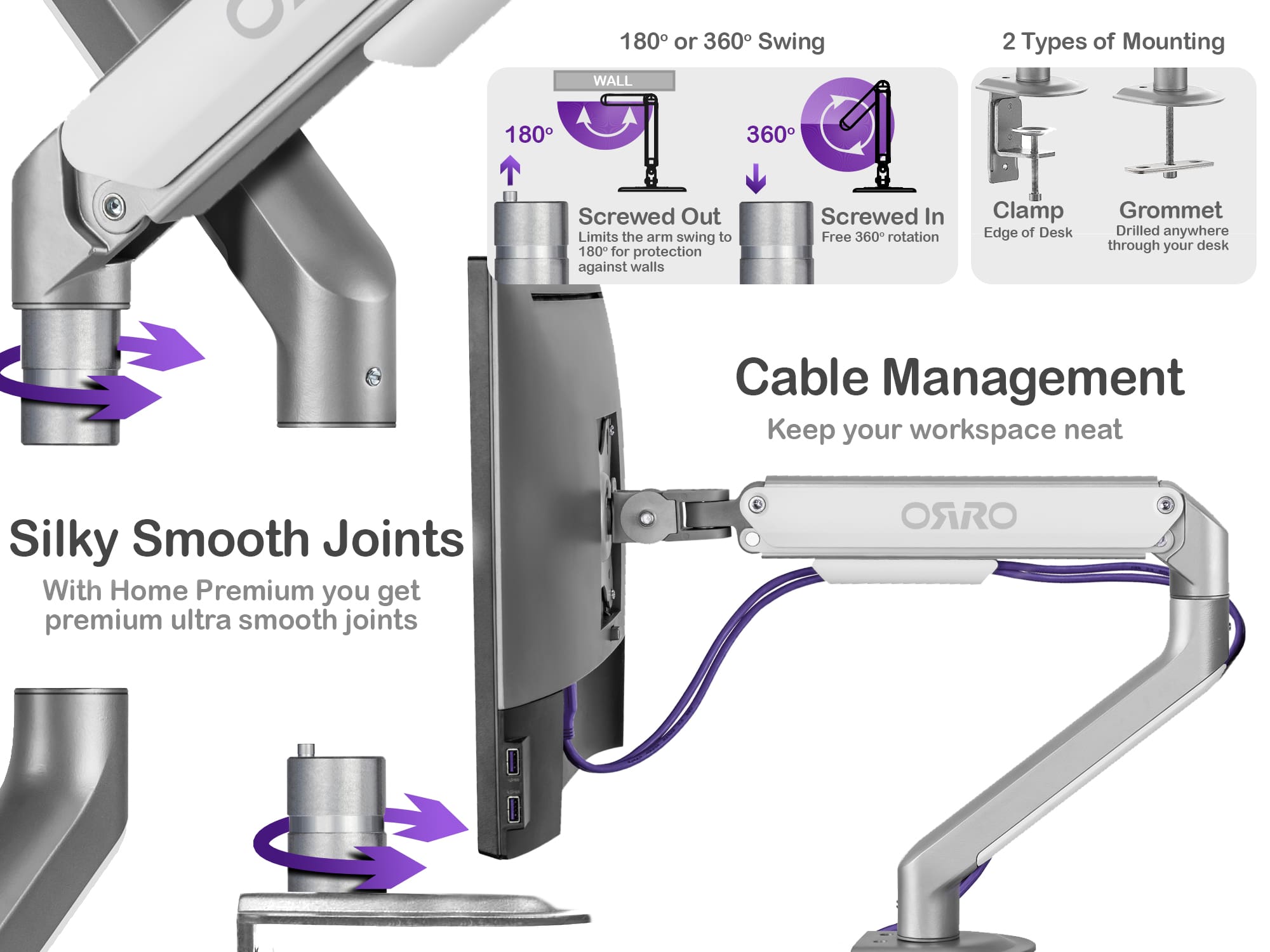 ORRO Home Premium Gen 1 - Single Monitor Arm