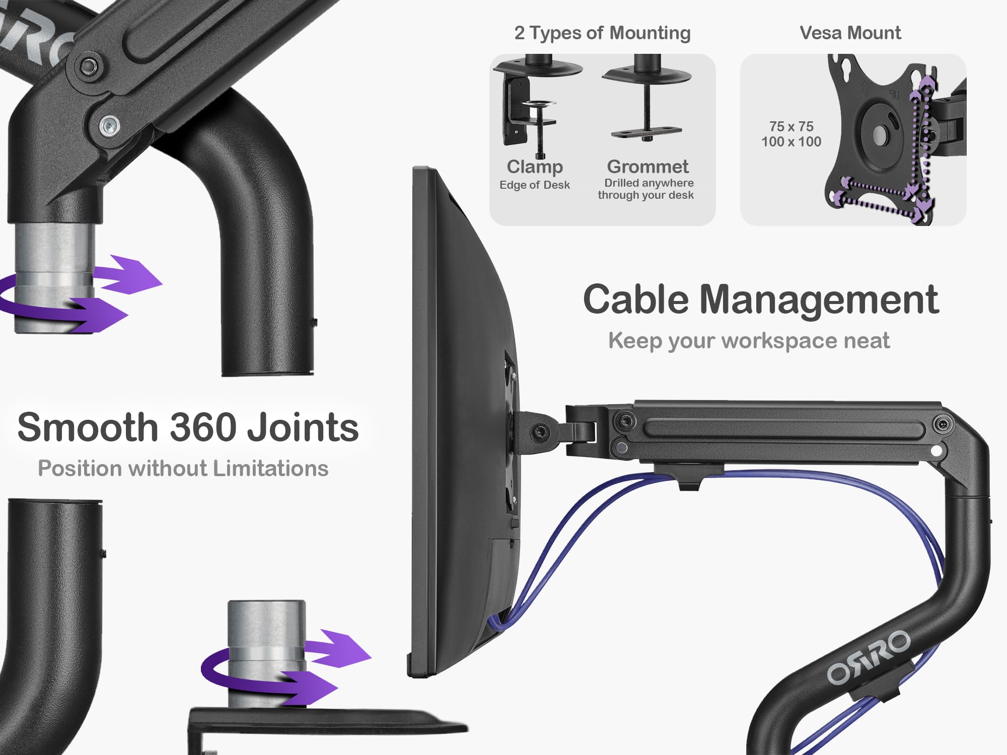 ORRO Home Gen 1 - Single Monitor Arm