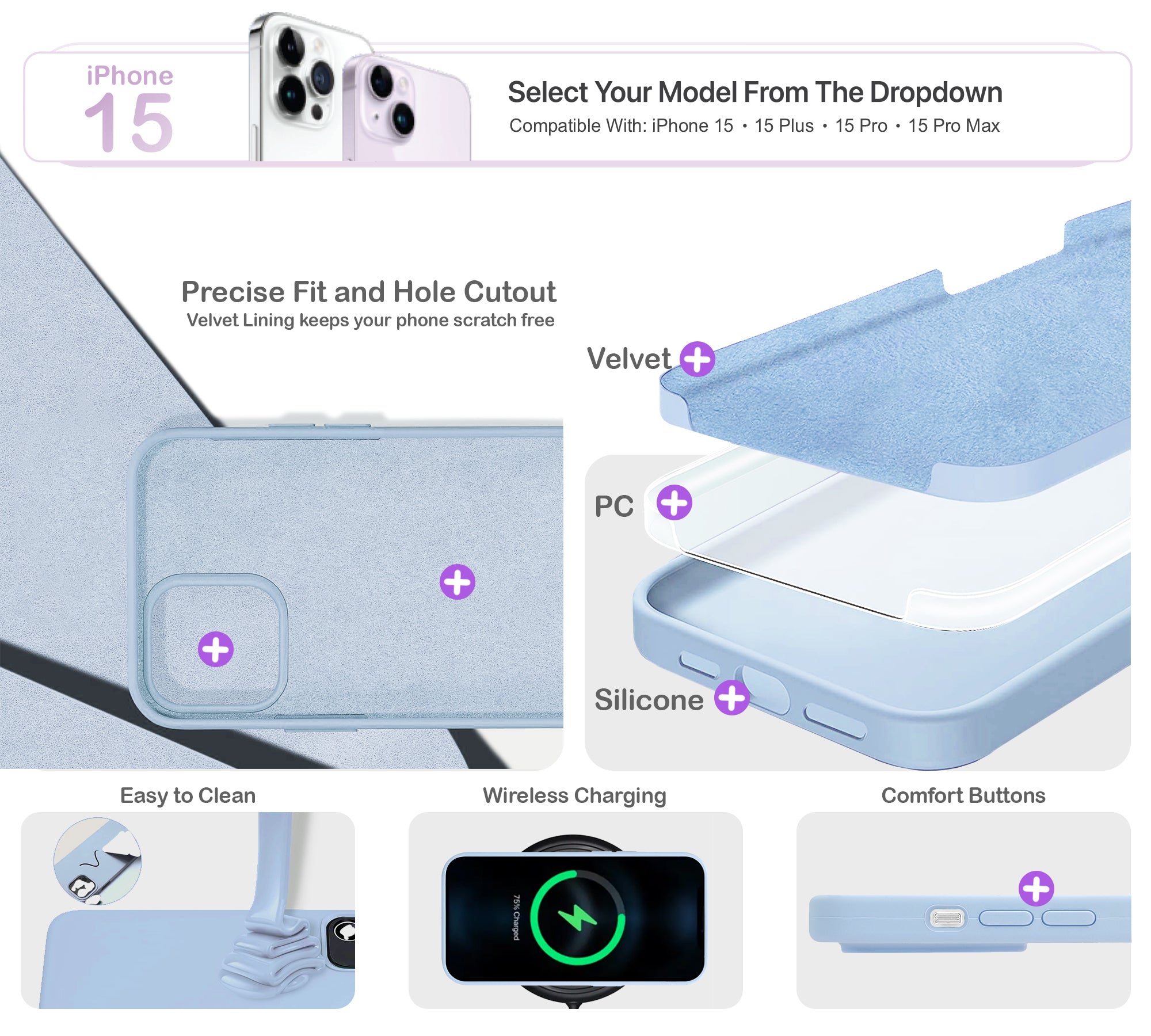 ORRO iPhone 15 Series Case - Liquid Silicone