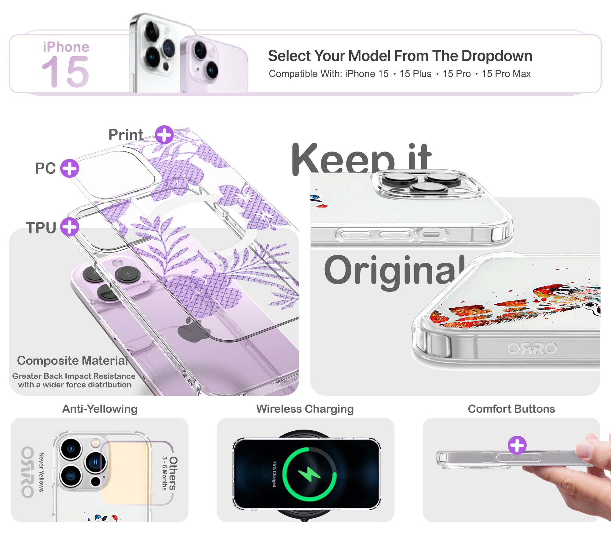 ORRO iPhone 15 Series Case - Animal Case