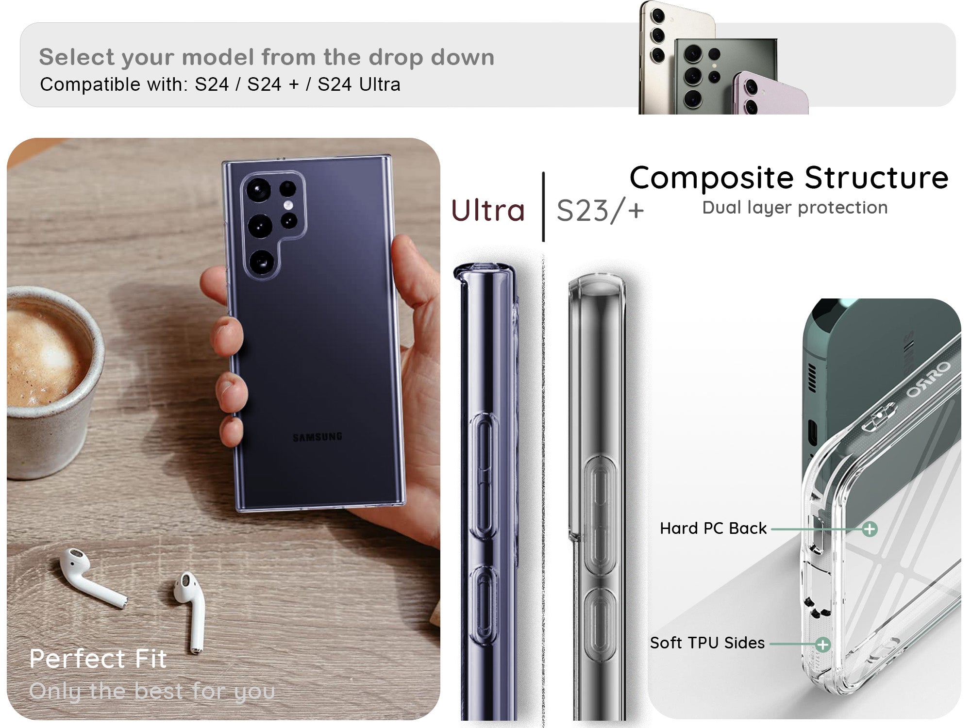 ORRO Samsung S24 Series Clear Case