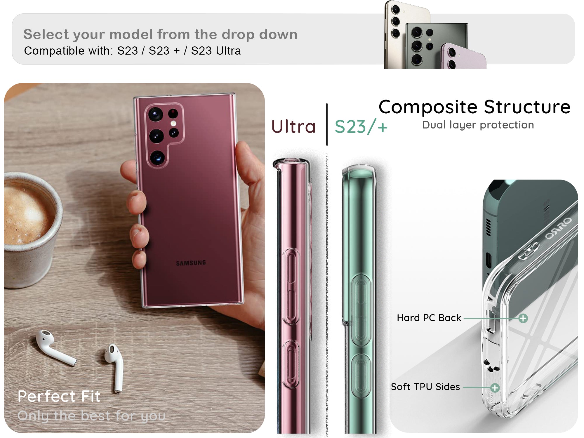 ORRO Samsung S23 Series Clear Case