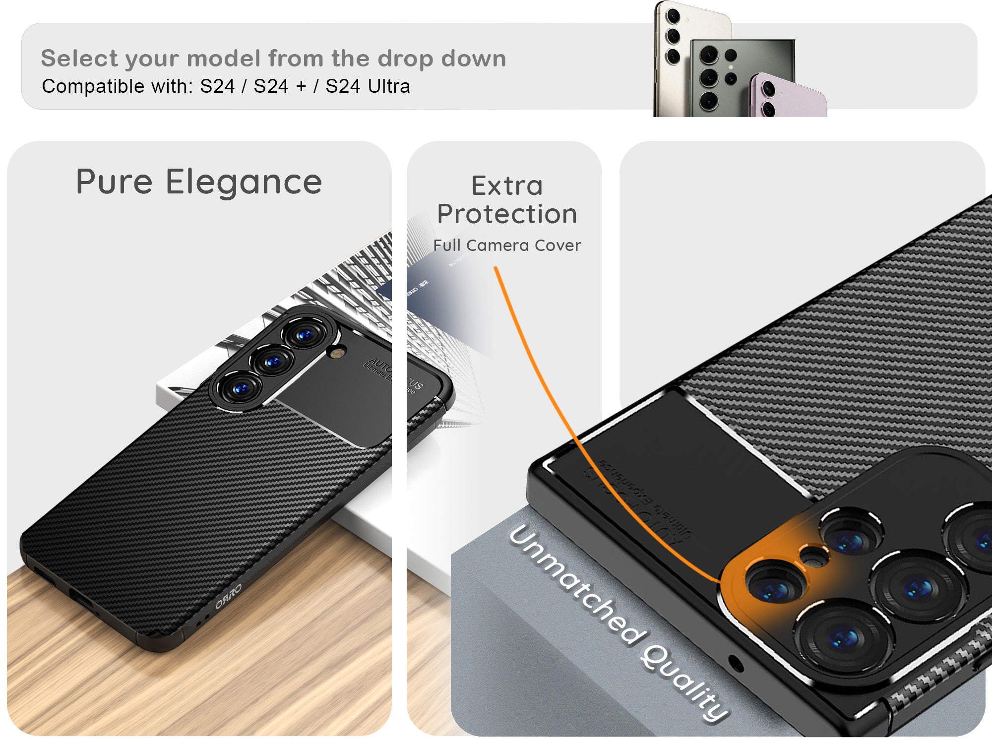 ORRO Samsung S24 Series Flexible Carbon Case