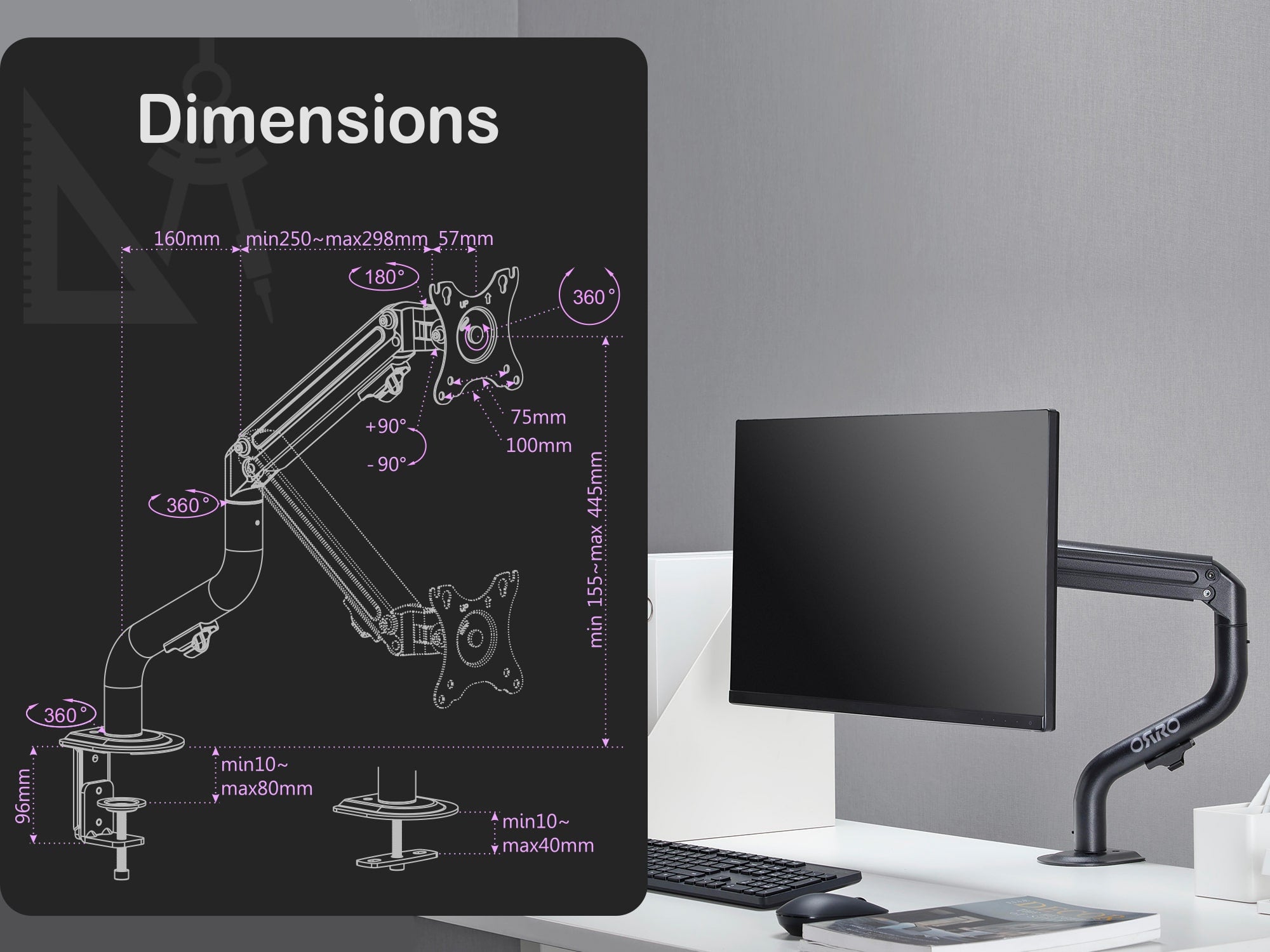 ORRO Home Gen 1 - Single Monitor Arm