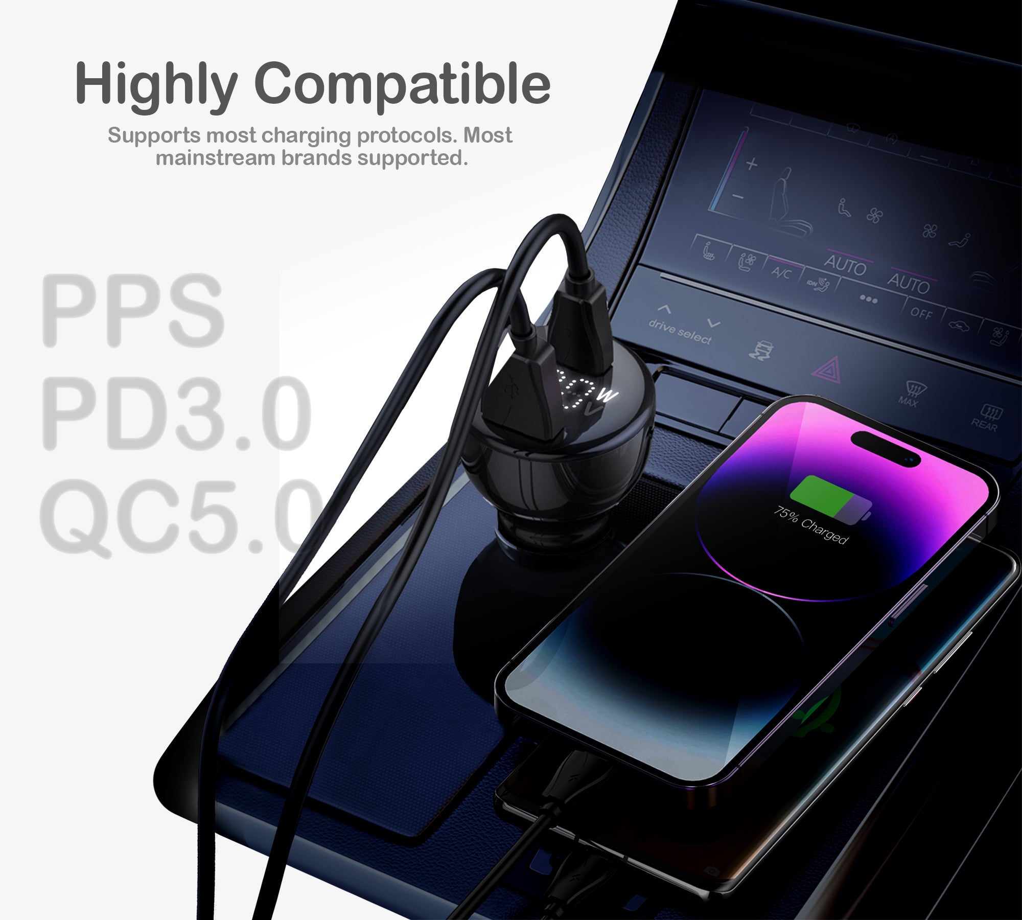 100W Car Fast Charger · Pro Series