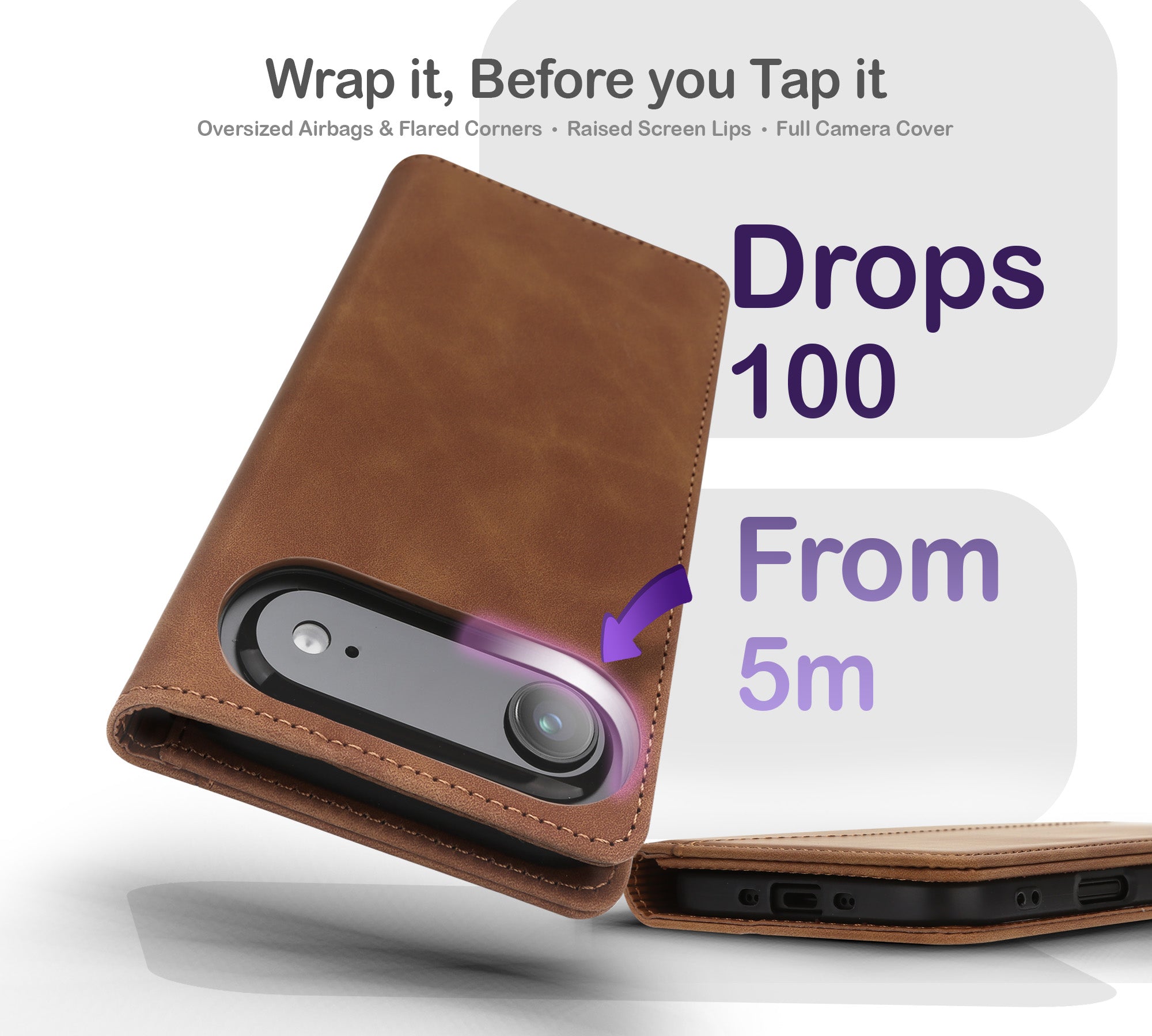ORRO iPhone 17 Series Case - Vegan Leather Wallet Flip