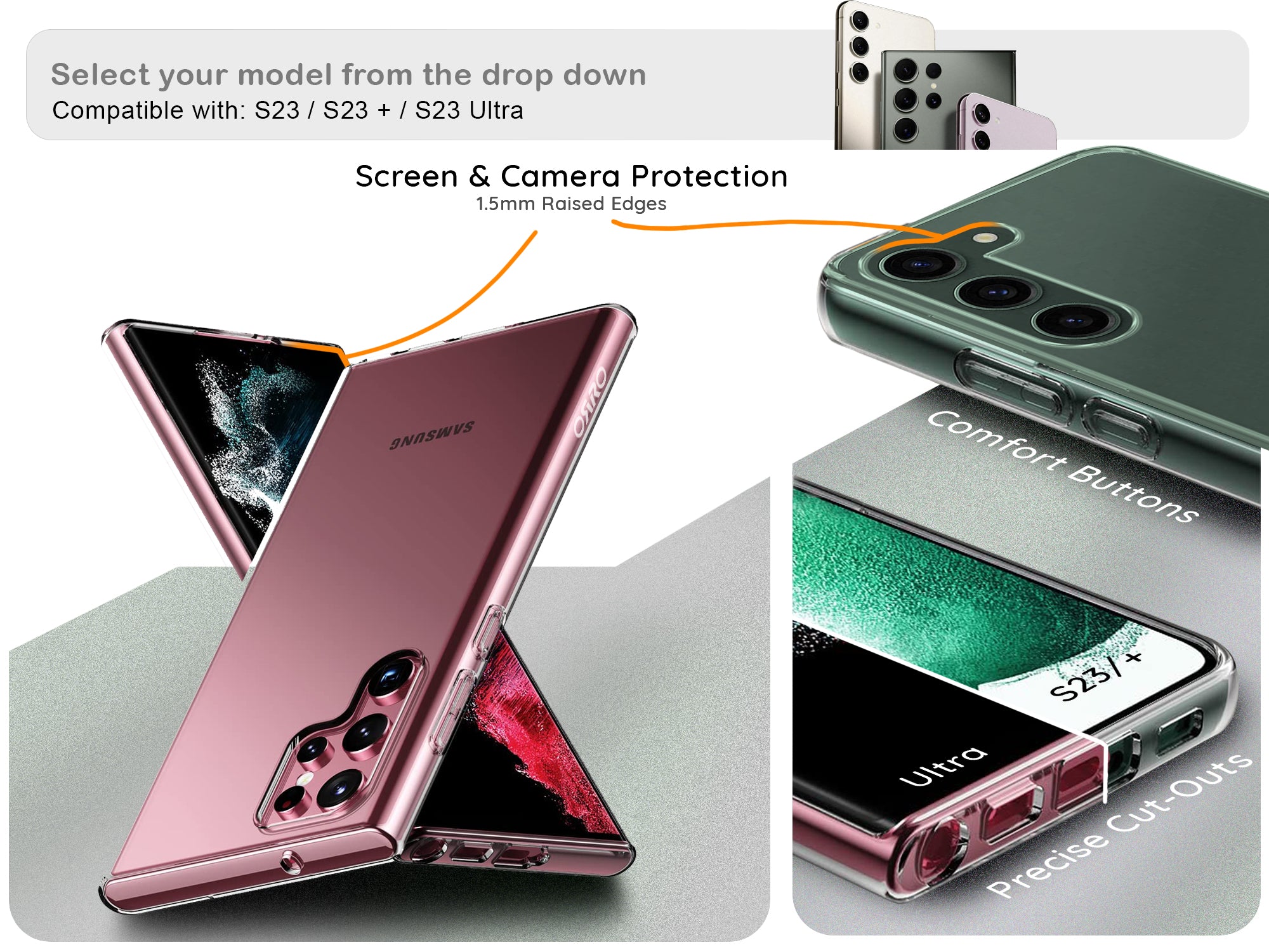 ORRO Samsung S23 Series Clear Case