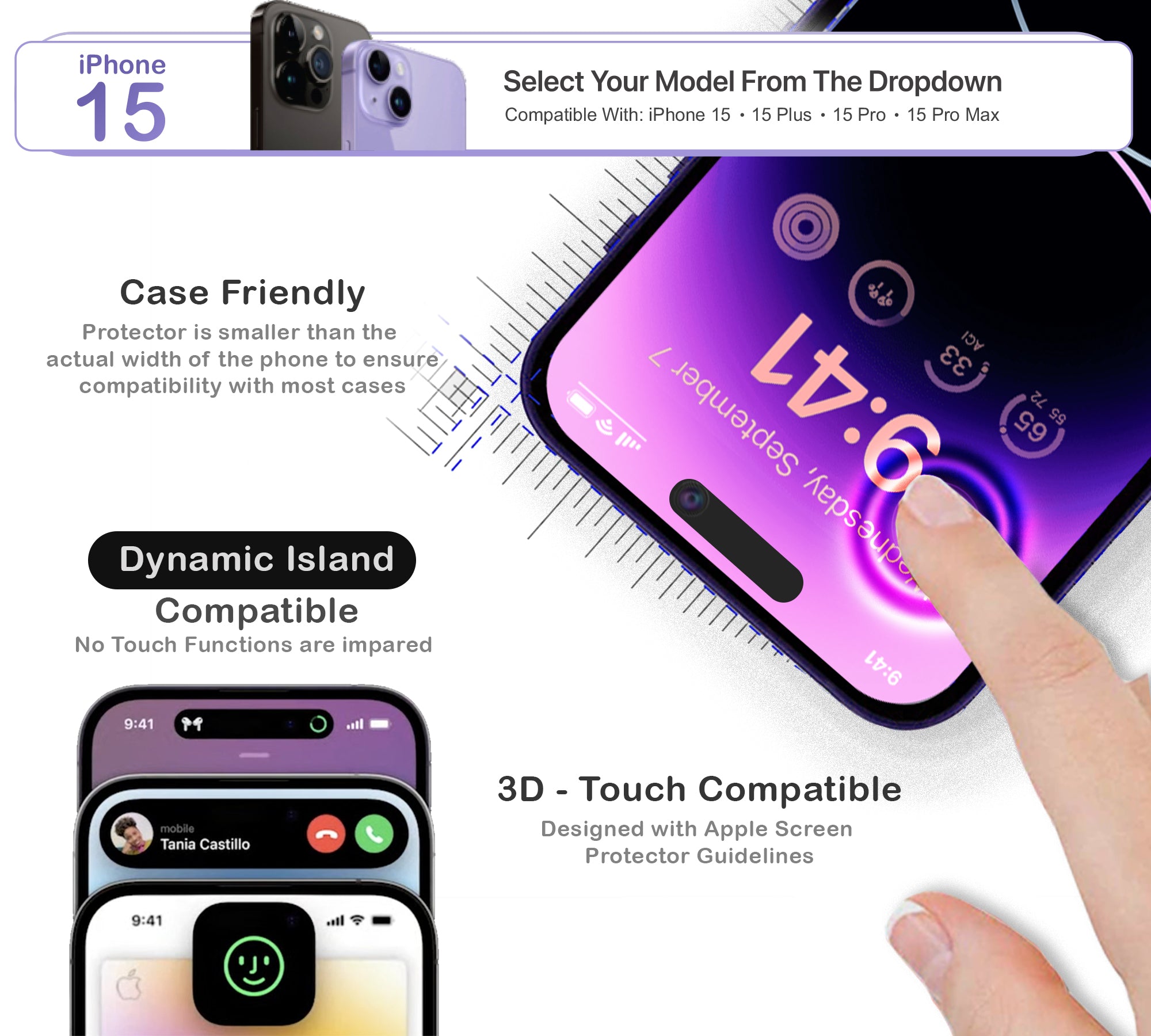 ORRO iPhone 15 Series Screen Protector - Clear