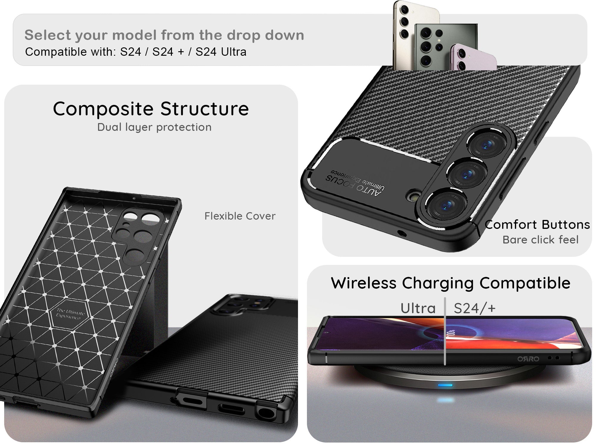 ORRO Samsung S24 Series Flexible Carbon Case