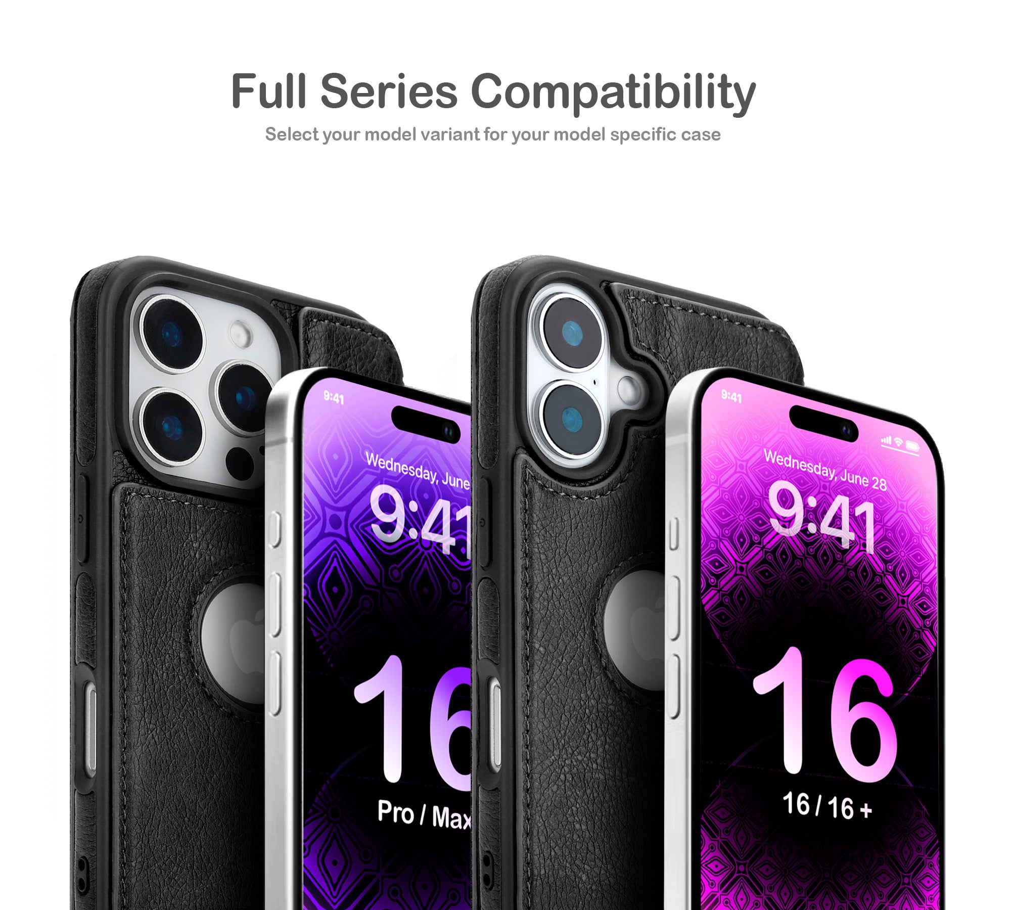 ORRO iPhone 16 Series Case - Vegan Leather Wallet Flip