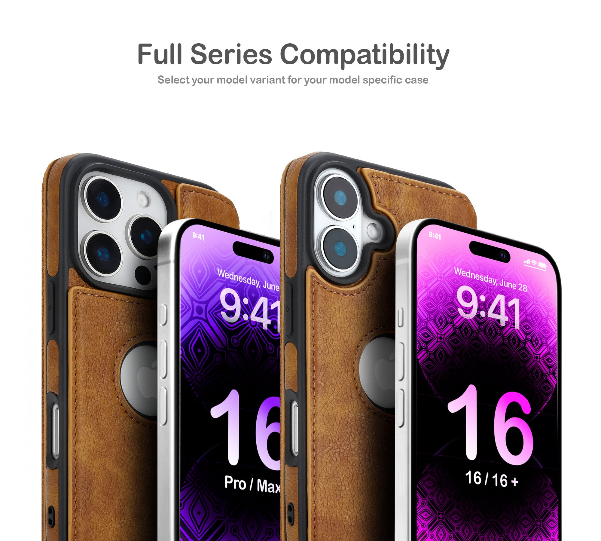 ORRO iPhone 16 Series Case - Vegan Leather Wallet Flip