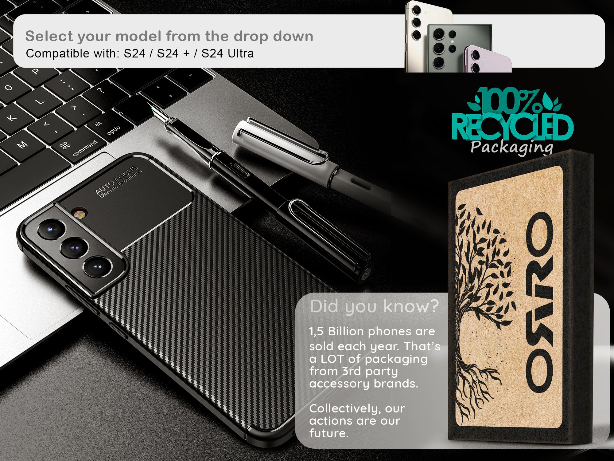 ORRO Samsung S24 Series Flexible Carbon Case