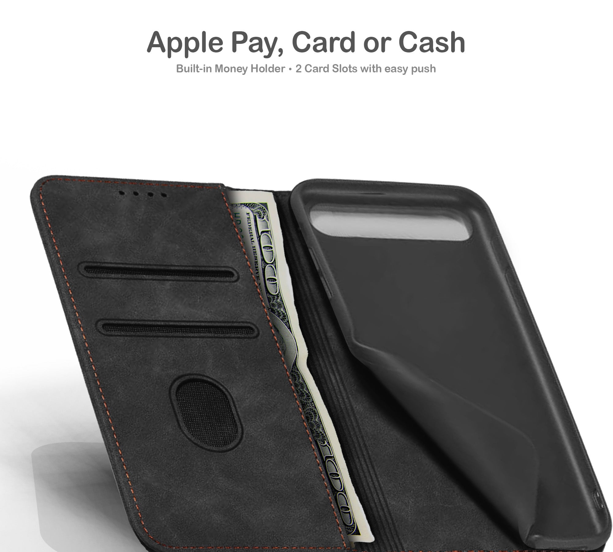 ORRO iPhone 17 Series Case - Vegan Leather Wallet Flip