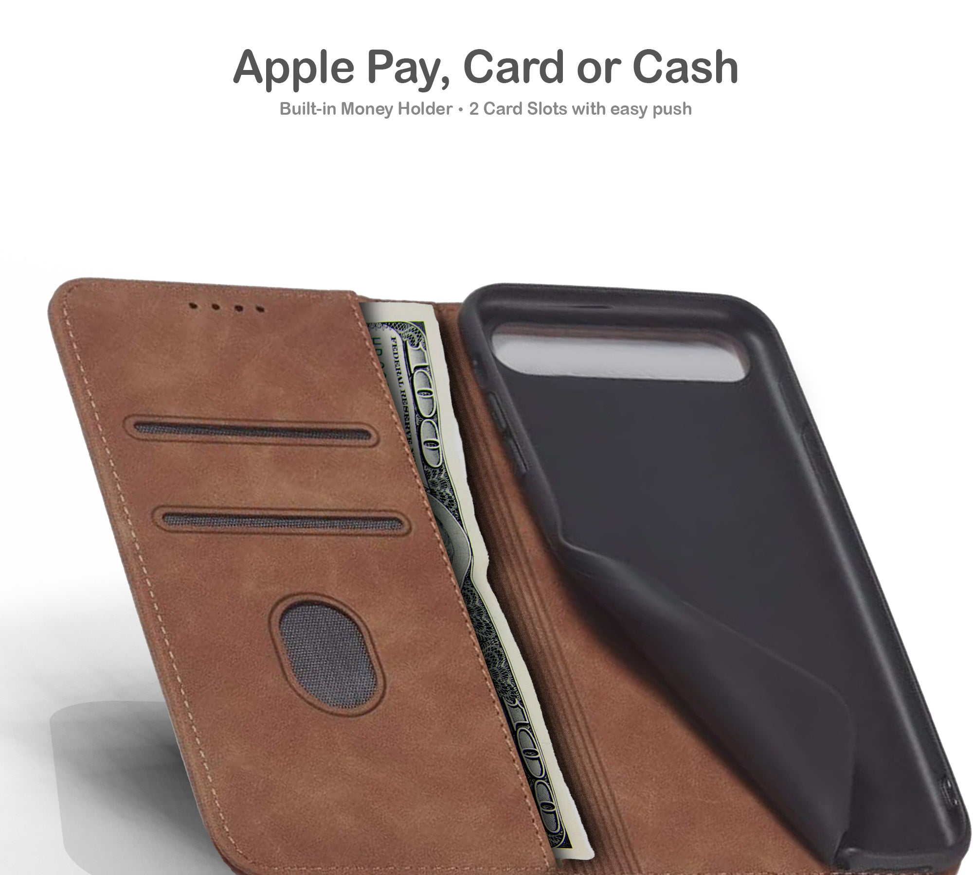 ORRO iPhone 17 Series Case - Vegan Leather Wallet Flip