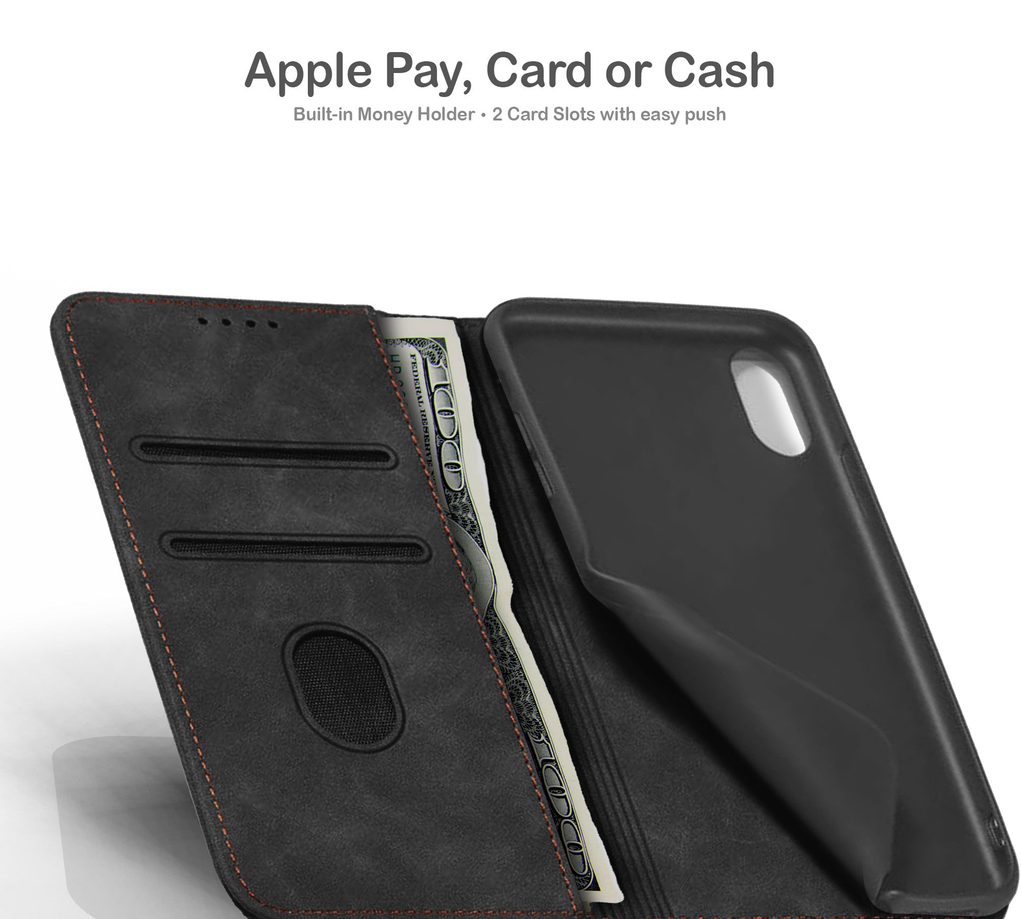 ORRO iPhone 17 Series Case - Vegan Leather Wallet Flip
