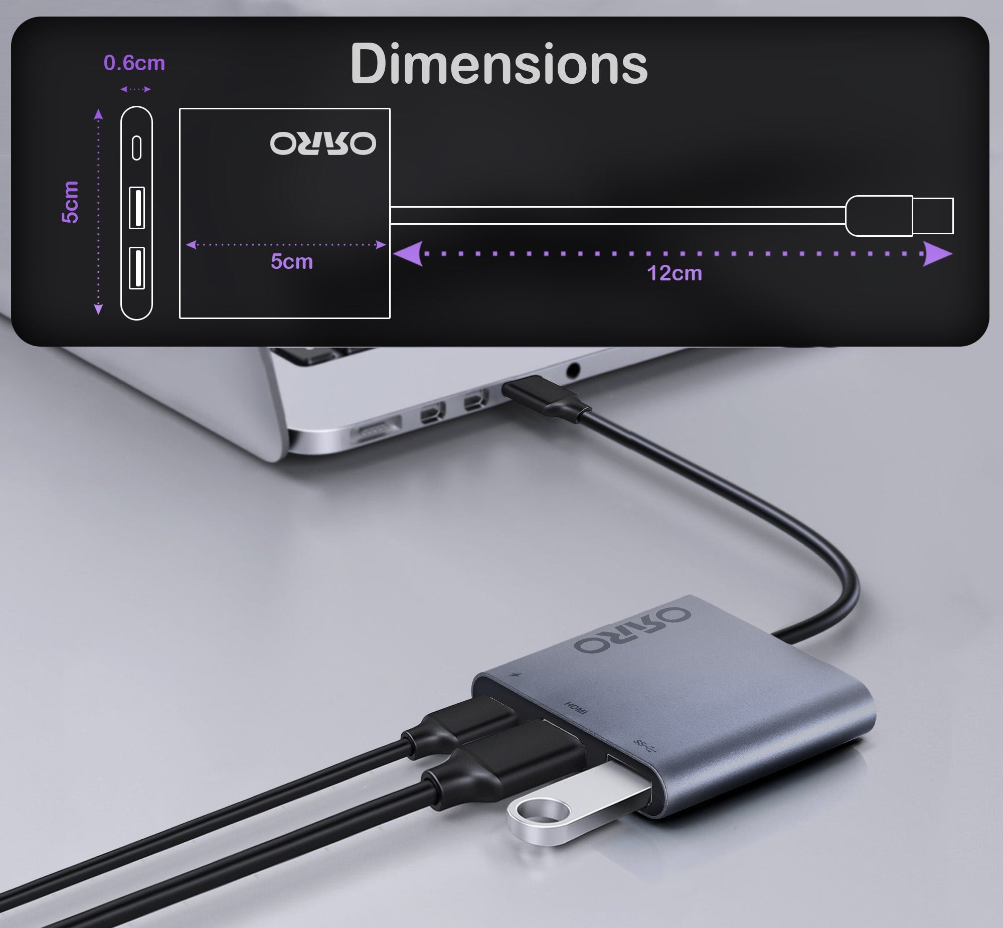ORRO 3 in 1 Type-C Hub