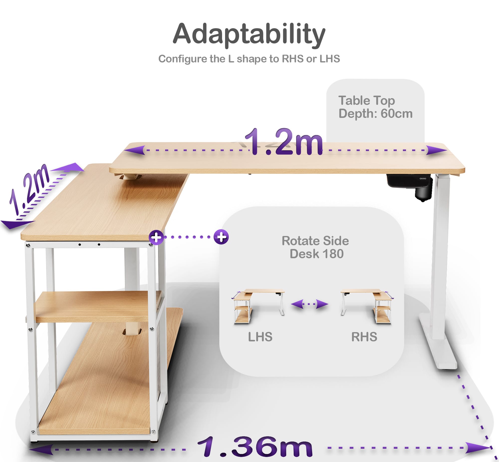 ORRO Home Plus Standing Desk Frame