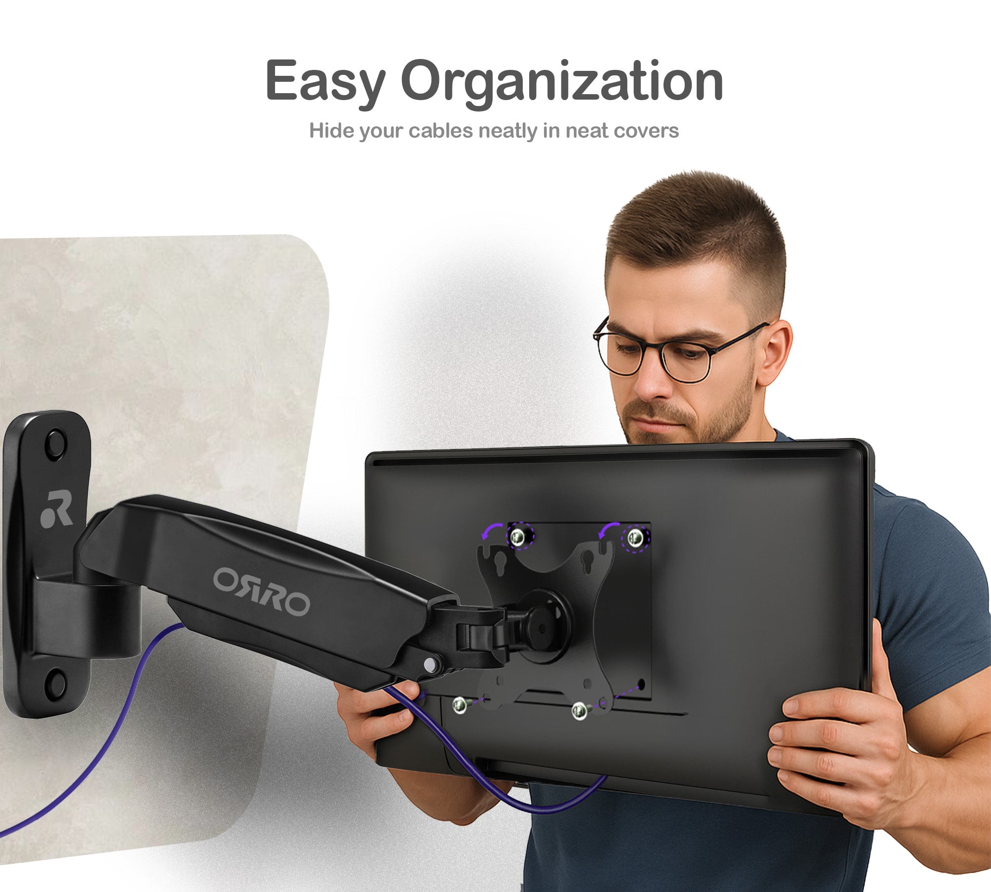 ORRO Home Gen 2 - Wall Mount Single Monitor Arm