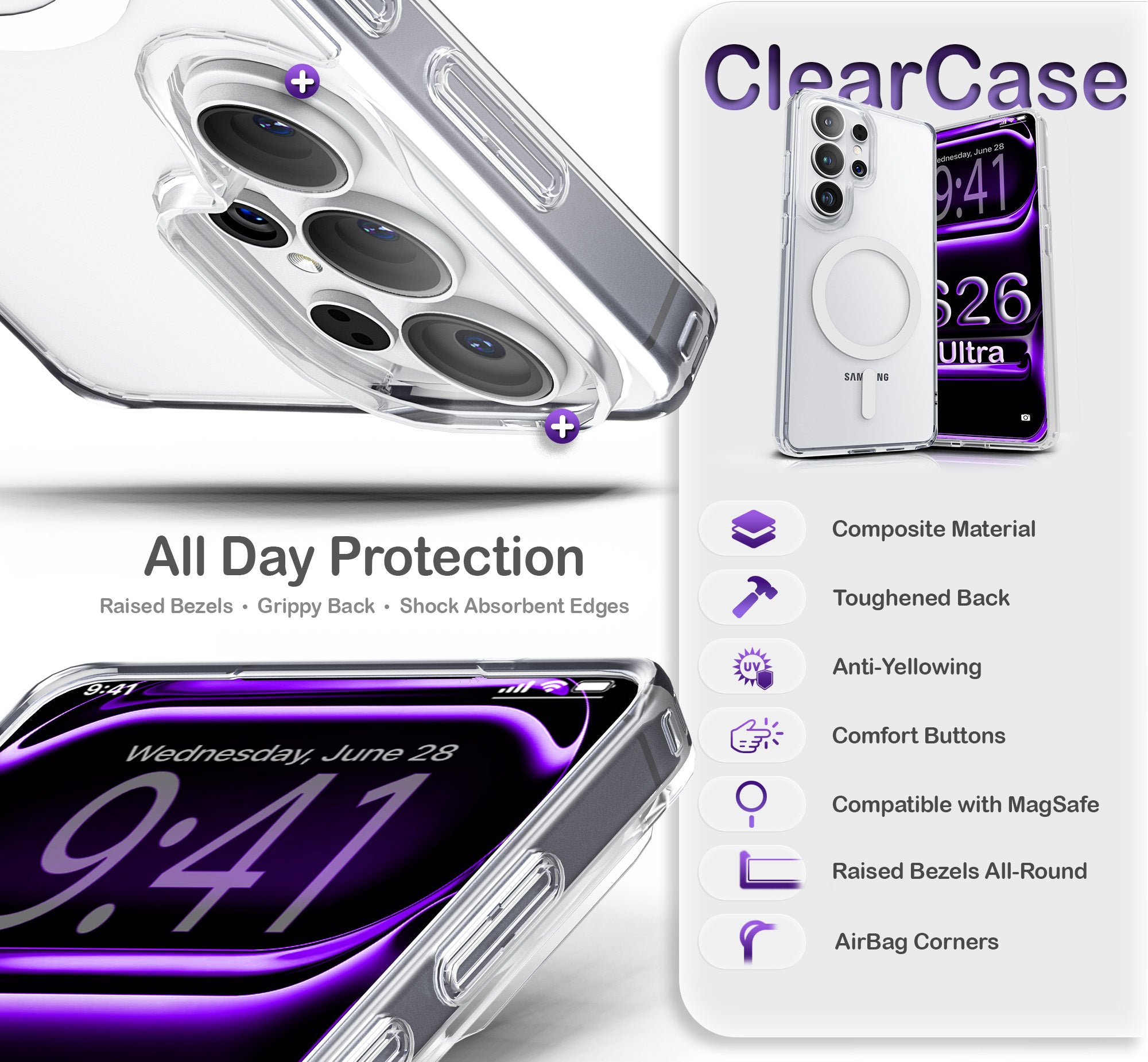 ORRO Samsung S26 Series Case - Clear MagSafe
