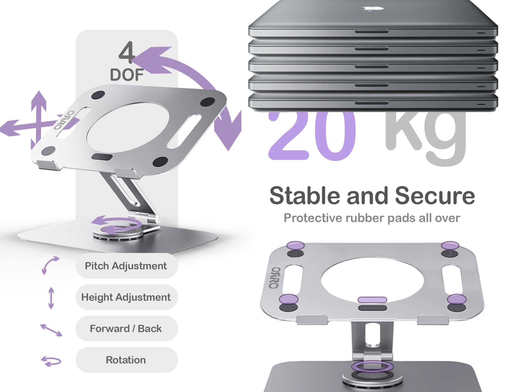 ORRO Laptop Pro Plus Series - Fully Adjustable Stand