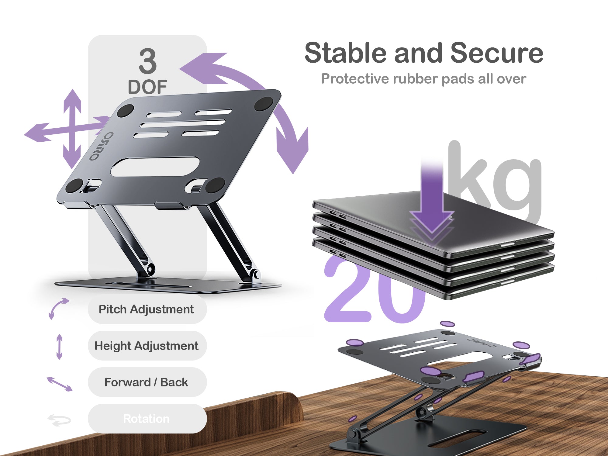 ORRO Laptop Pro Series - Adjustable Stand