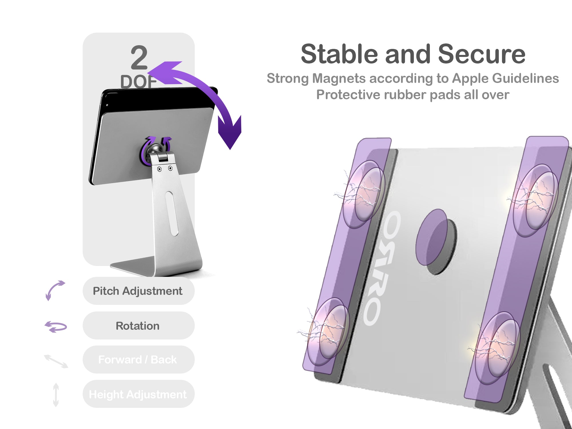 ORRO Tablet Home Plus Series - iPad Magnetic Stand