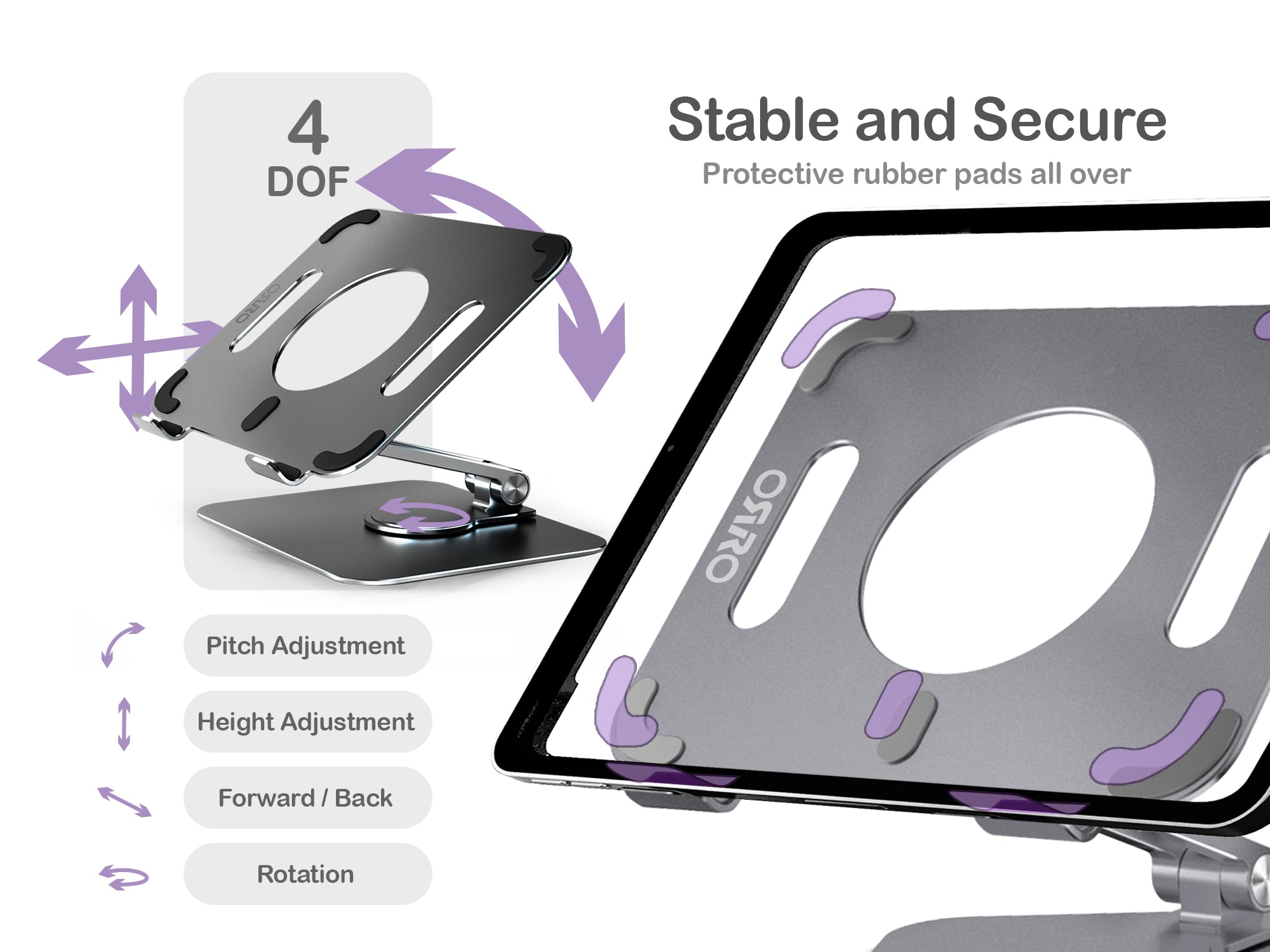 ORRO Tablet Pro Plus Series - Fully Adjustable Stand