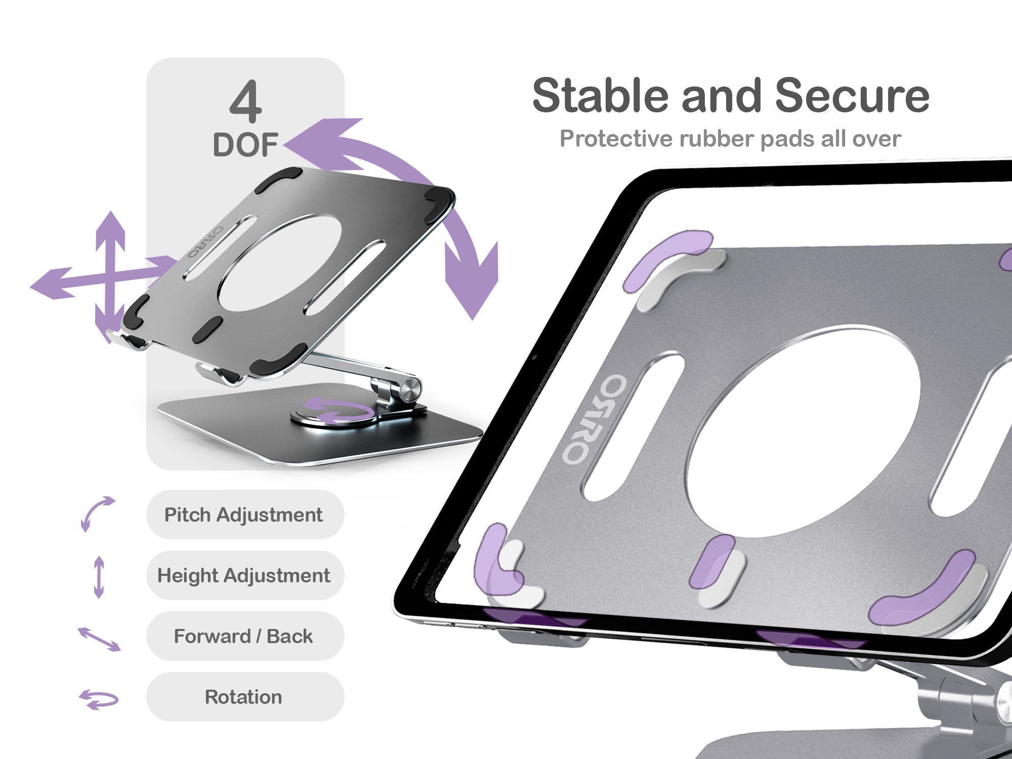 ORRO Tablet Pro Plus Series - Fully Adjustable Stand
