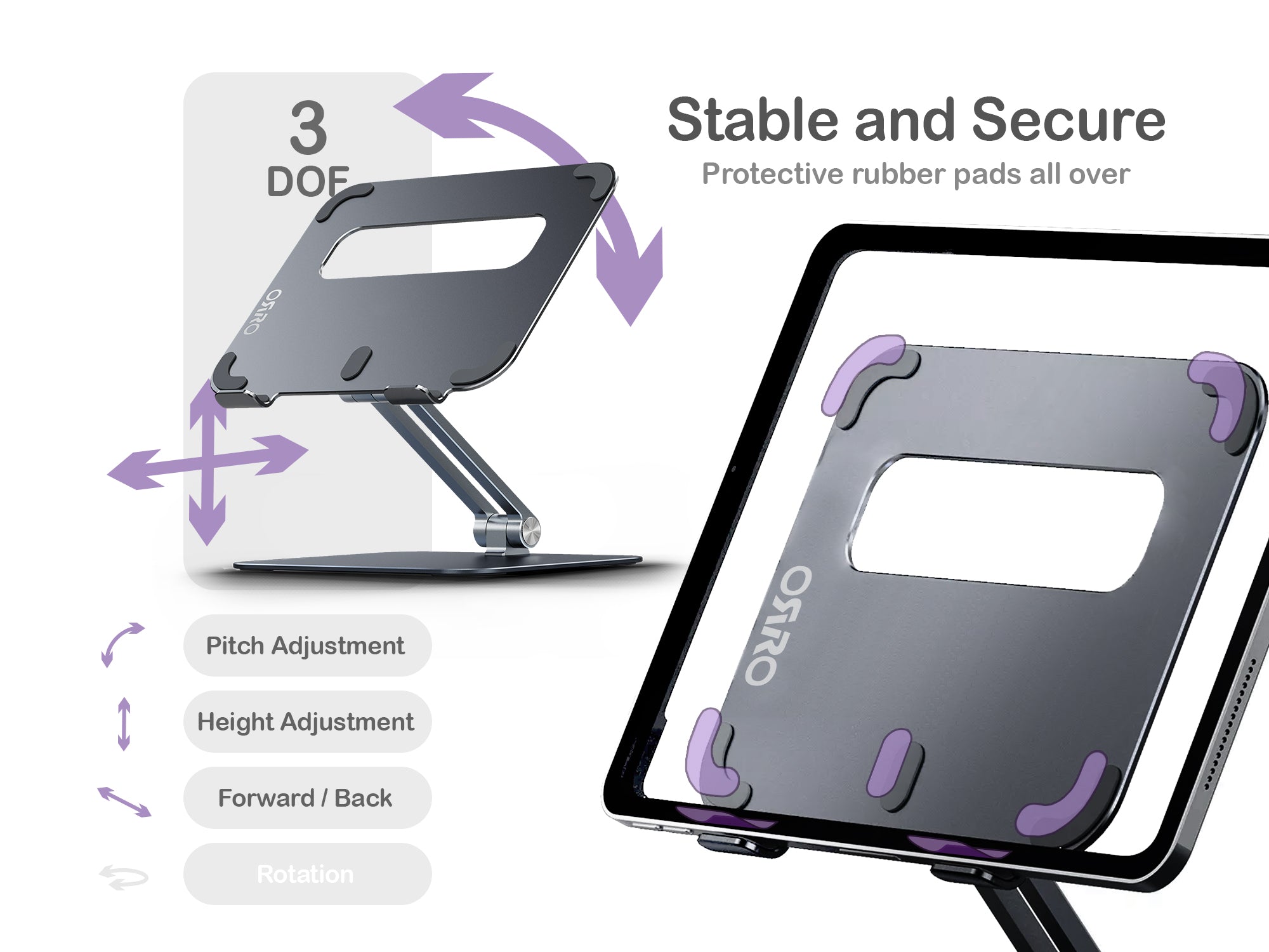 ORRO Tablet Pro Series - Height Adjustable Stand