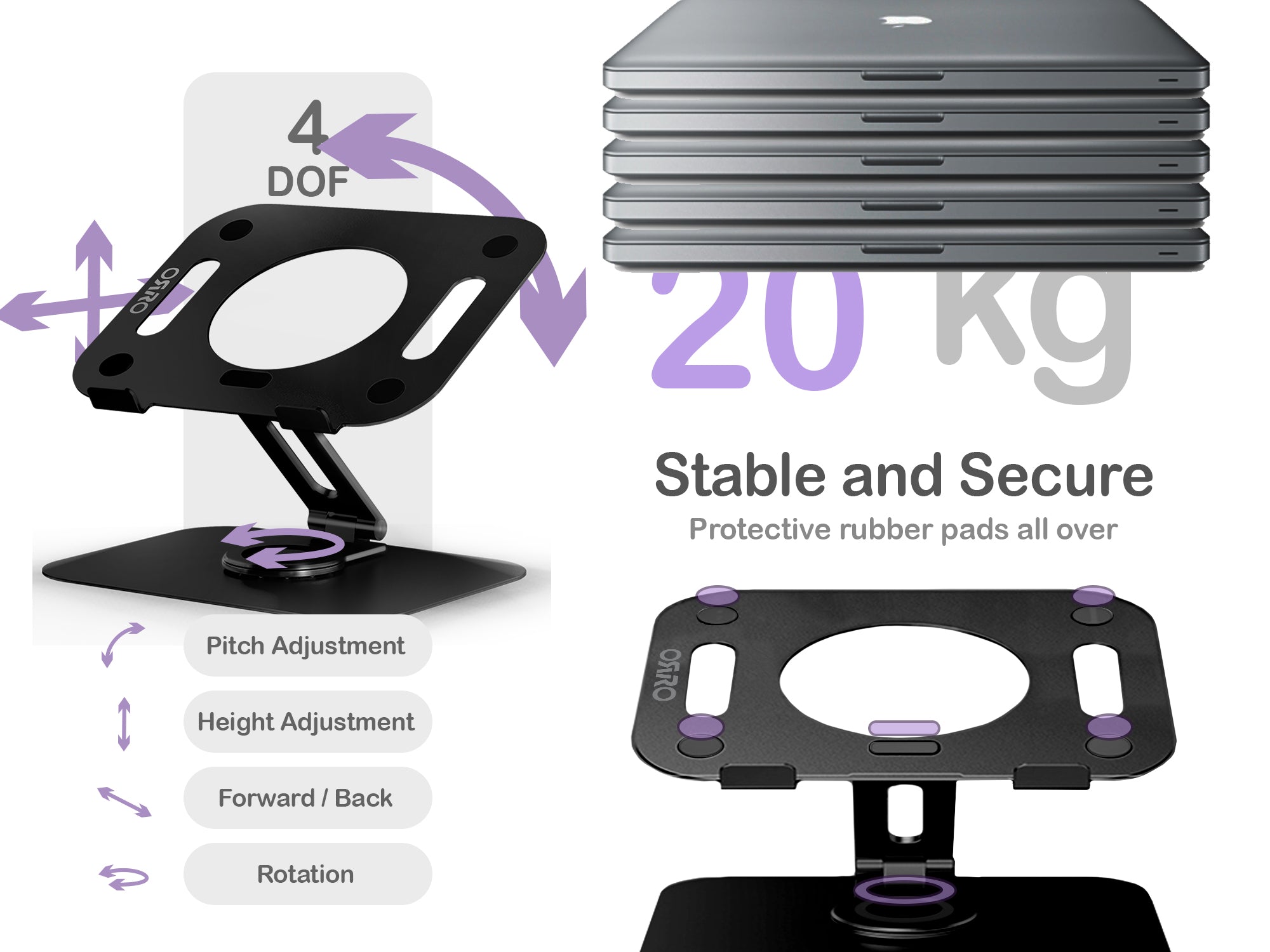 ORRO Laptop Pro Plus Series - Fully Adjustable Stand