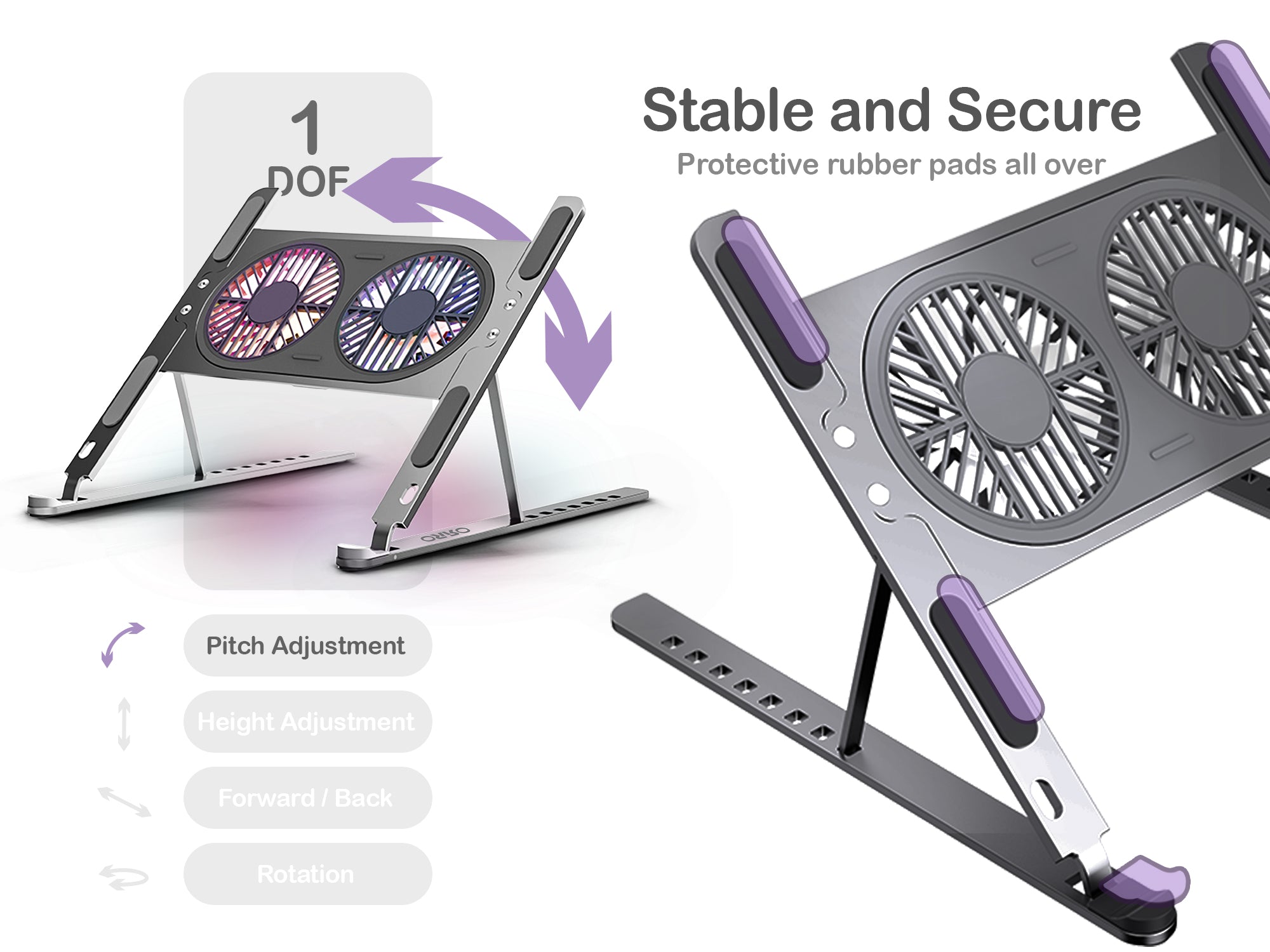 ORRO Laptop Home Series - Foldable Stand With Cooling Fan
