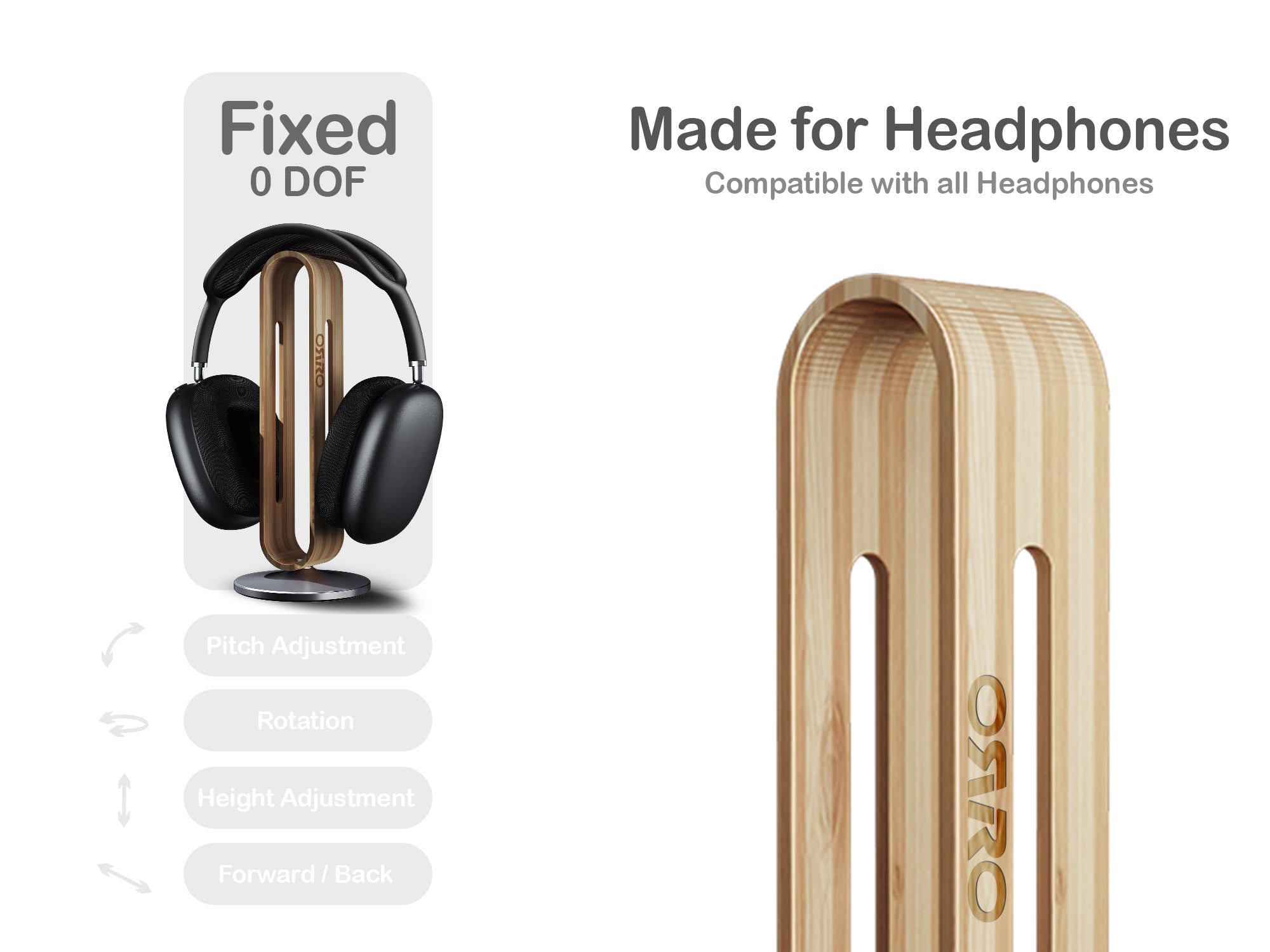 ORRO Headphone Stand Home Plus - Bamboo Riser