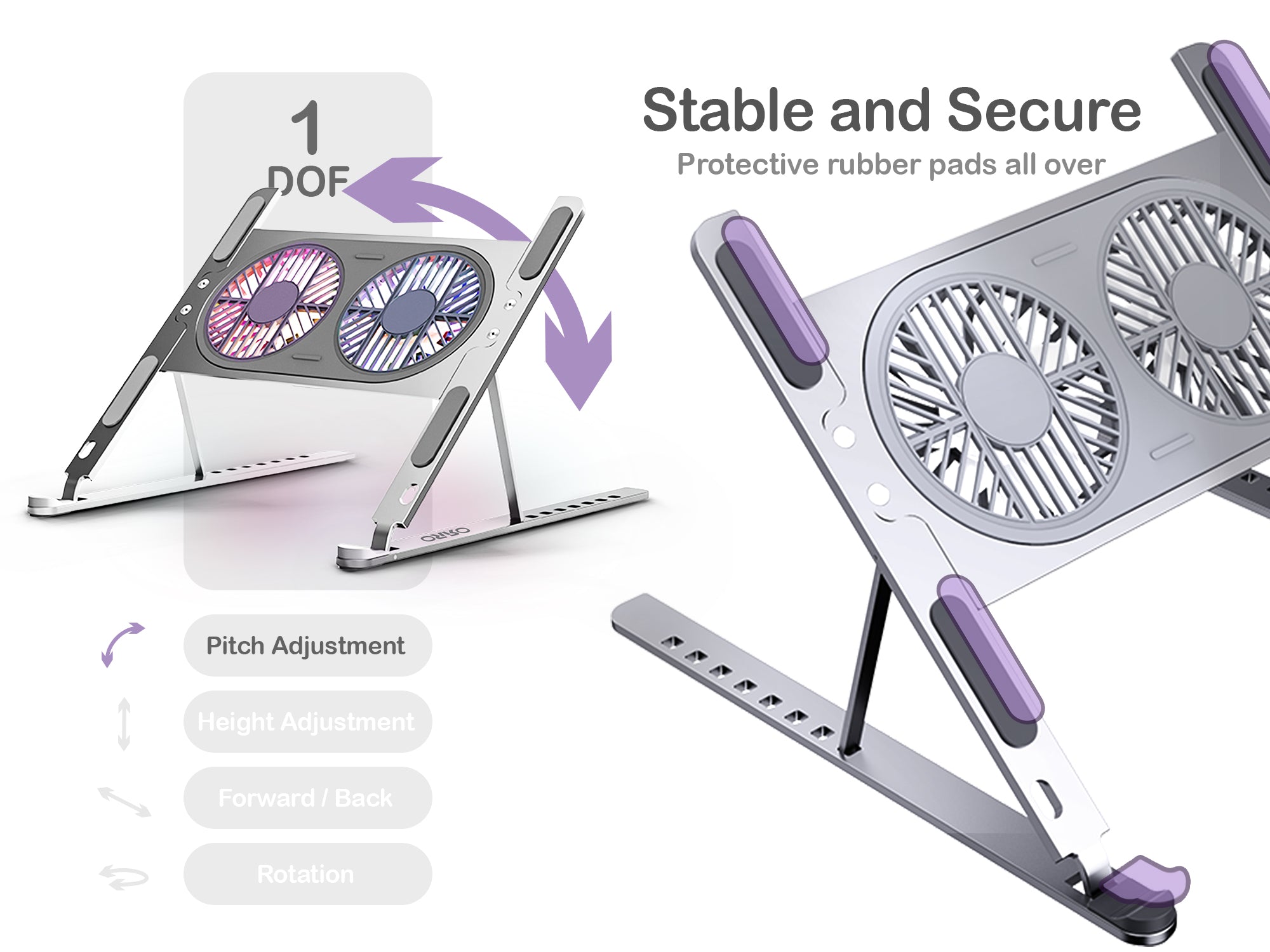 ORRO Laptop Home Series - Foldable Stand With Cooling Fan