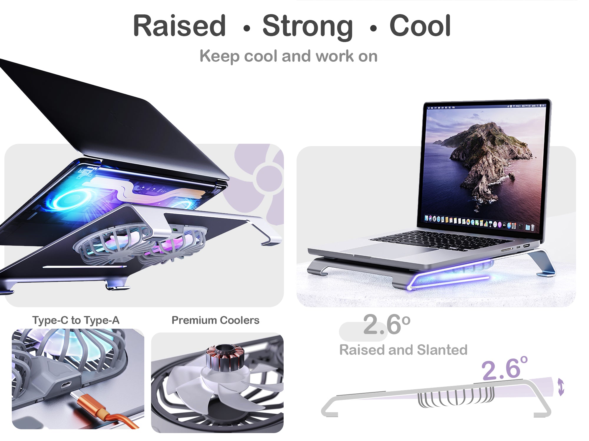 ORRO Laptop Home Series - Riser With Cooling Fan