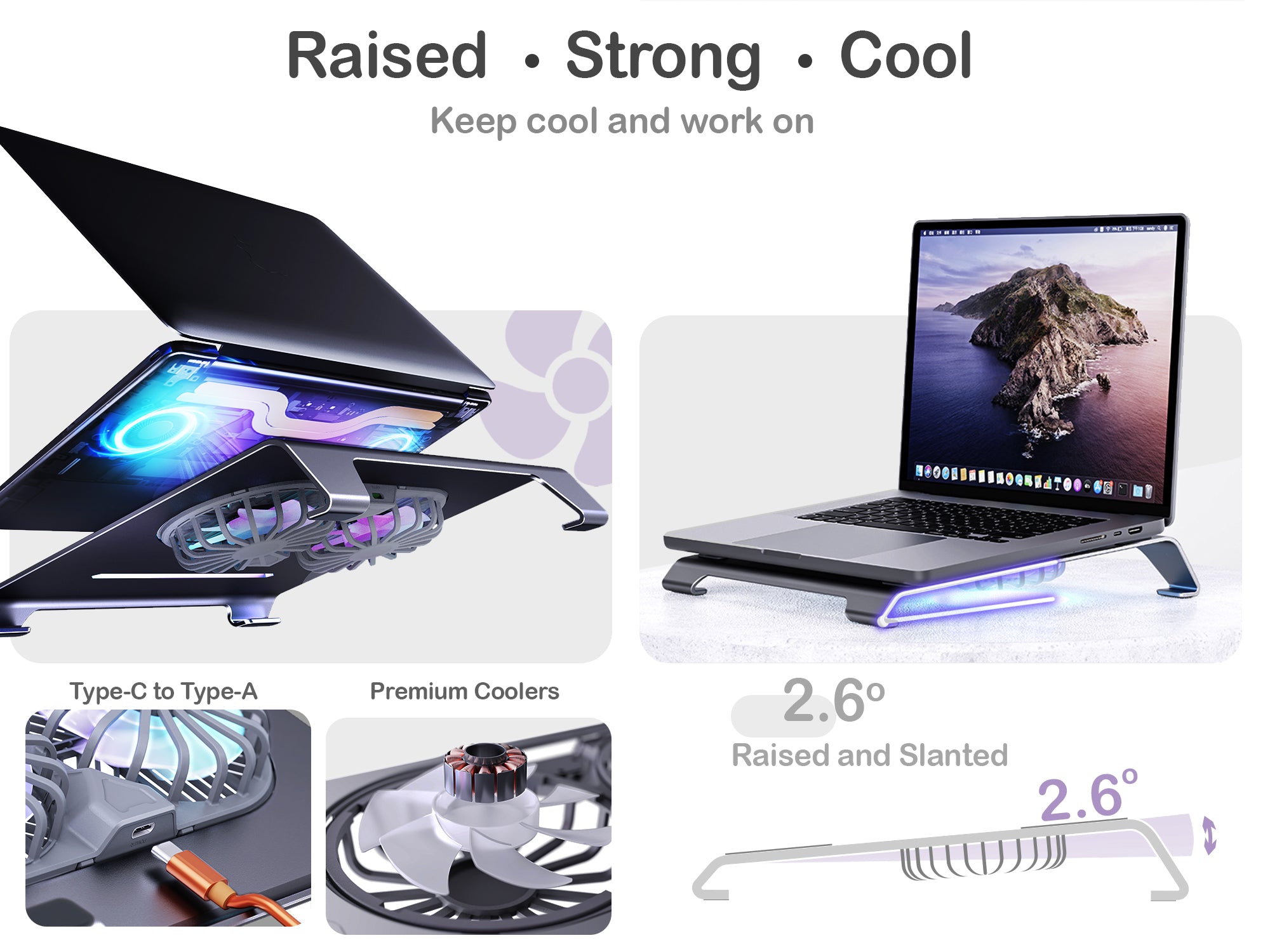ORRO Laptop Home Series - Riser With Cooling Fan