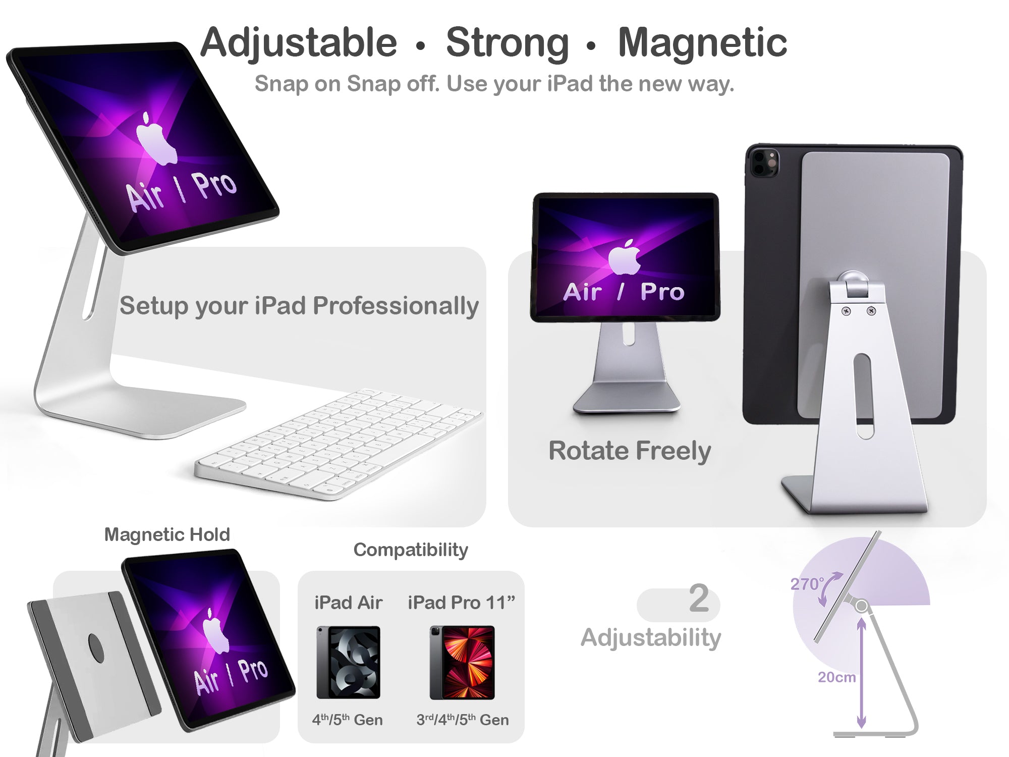 ORRO Tablet Home Plus Series - iPad Magnetic Stand